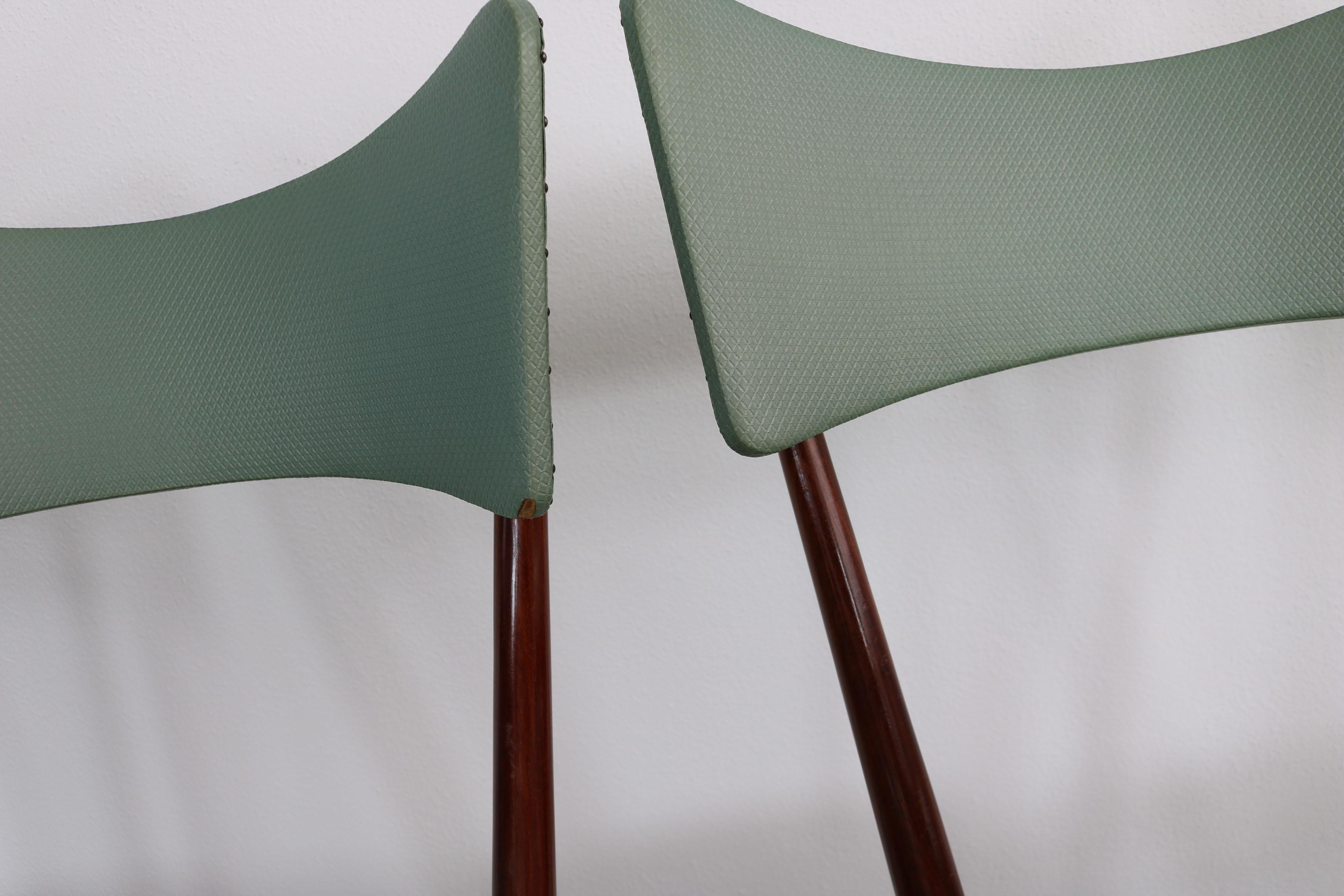 Set of 6 Mint Colored Midcentury Dinning Chairs, in the Manner of Ico Parisi For Sale 7