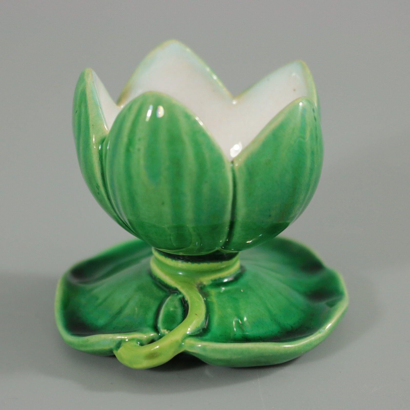 Victorian Set of 6 Minton Majolica Lily Egg Cups For Sale