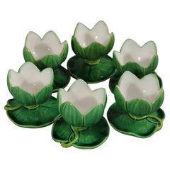 Set of 6 Minton Majolica Lily Egg Cups