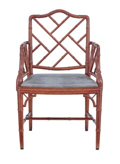 Set of 6 Miranda of Sweden Simulated Bamboo Dining Armchairs