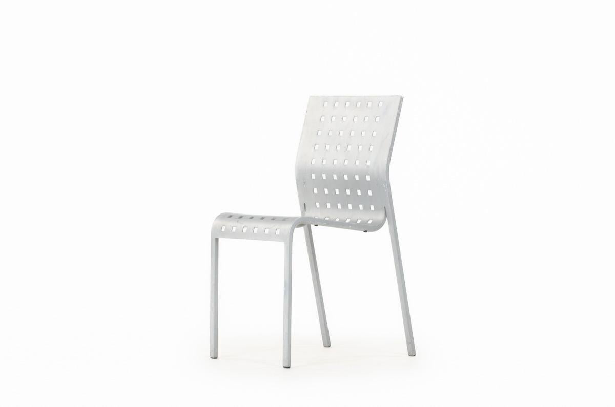 Aluminum Set of 6 Mirandolina Chairs by Pietro Arosio for Zanotta in, 1990 For Sale
