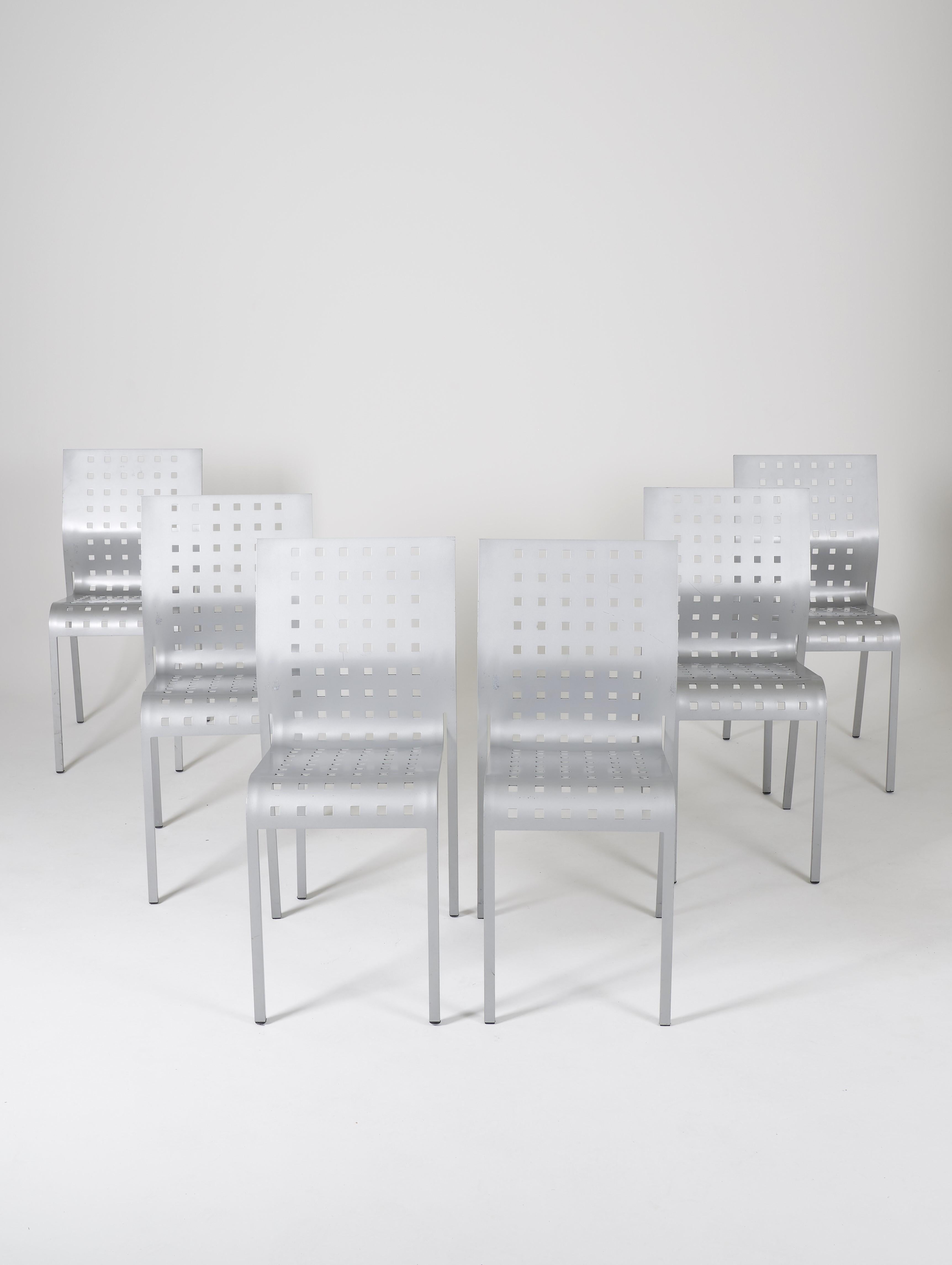 French Provincial Set of 6 Mirandolina chairs N°2068 by Pietro Arosio edition Zanotta 1990s