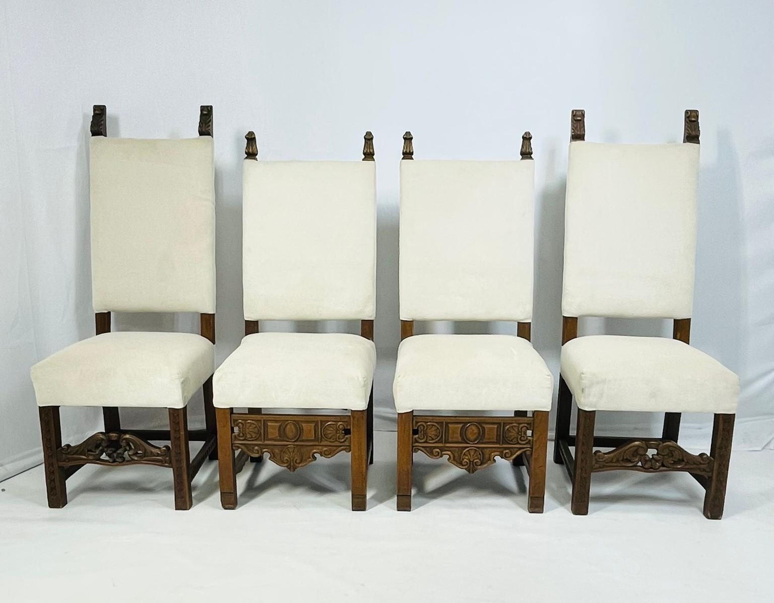 Legno Set di 6 sedie da pranzo con schienale alto in stile Mission. in vendita