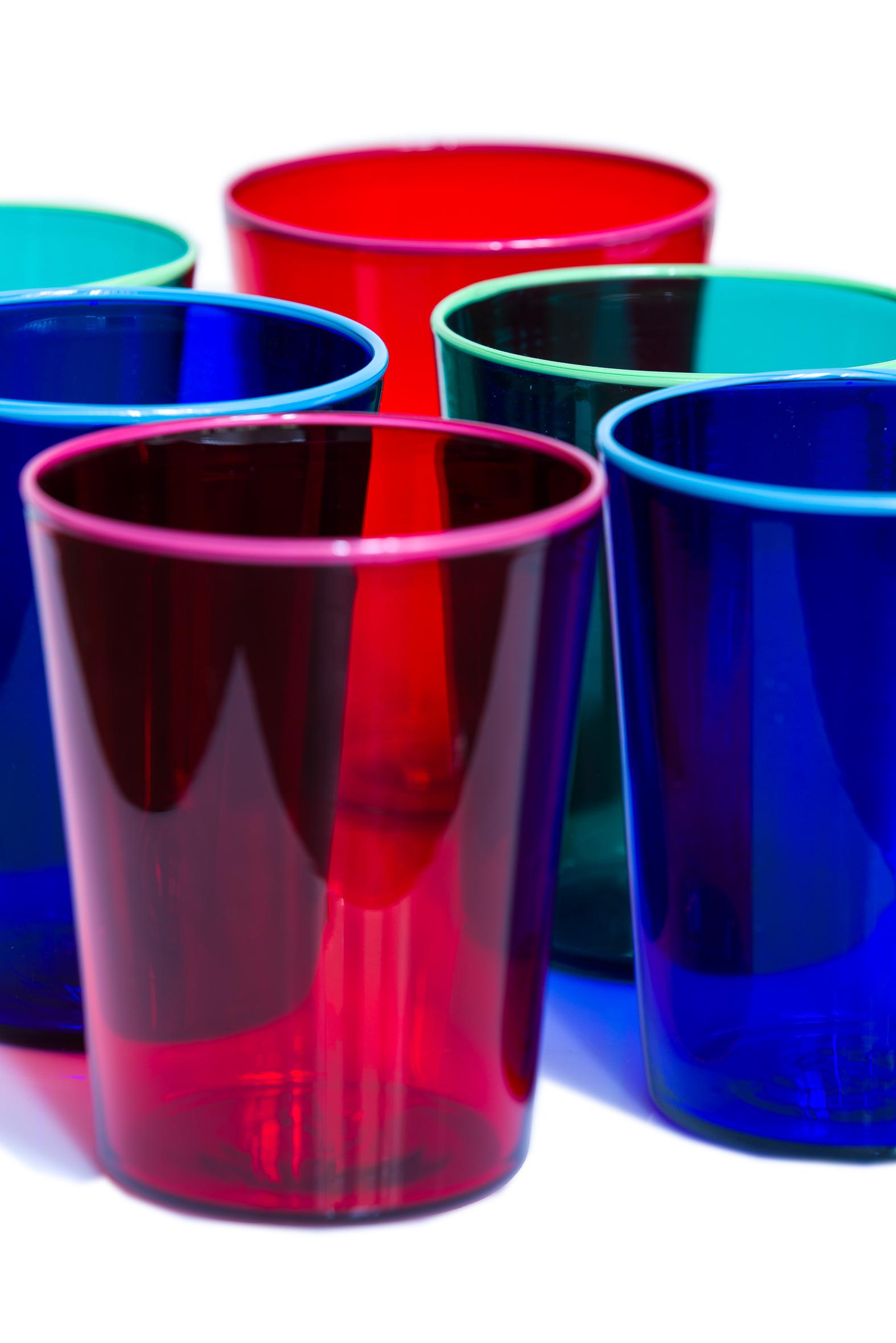 The Spring Collection is a trio of Murano tumblers that beautifully embody both tradition and playful elegance. Designed by Giberto this set draws inspiration from the luminous colors of spring. It includes Menta, crafted in fresh green glass with a