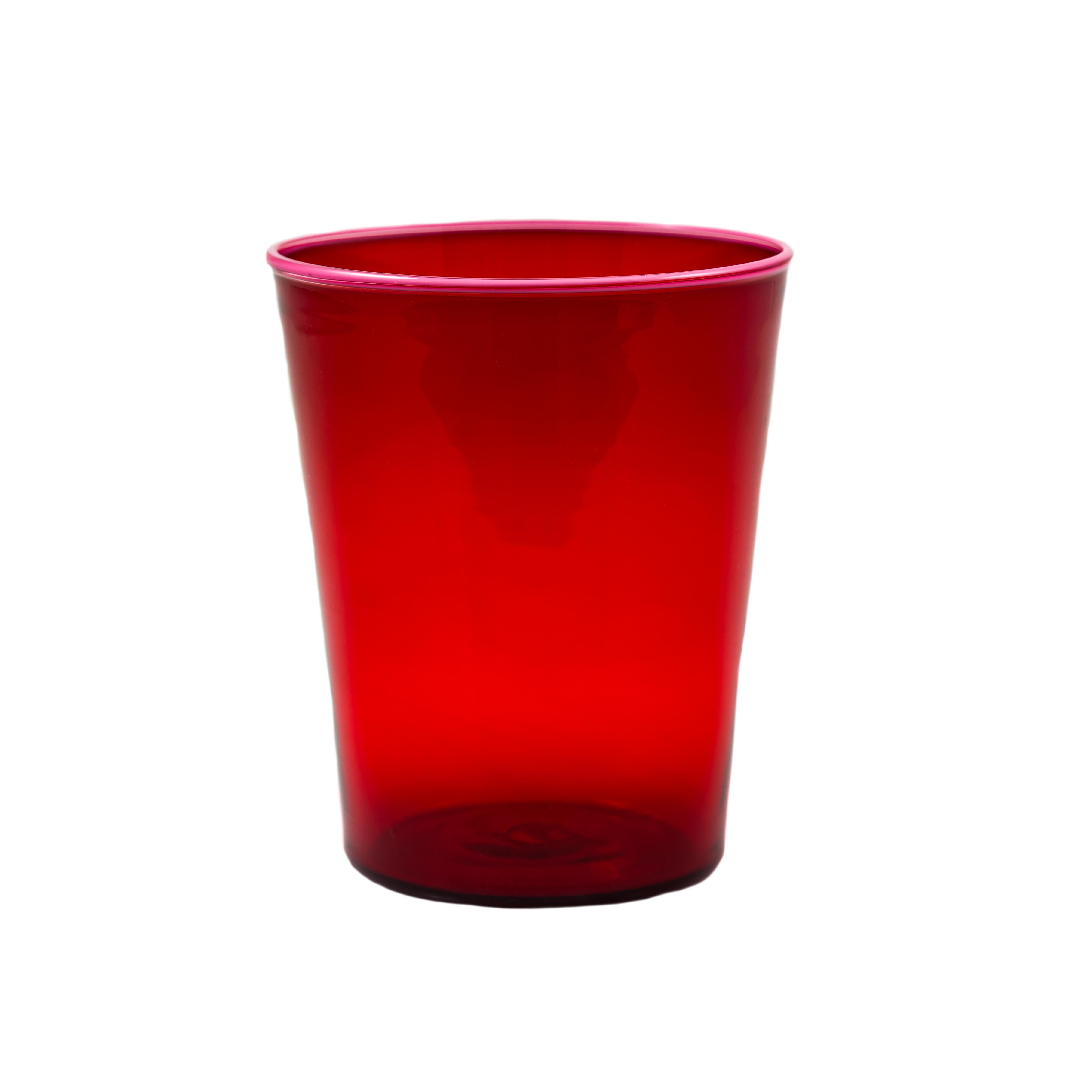 Contemporary Set of 6 mixed Spring glasses with glass rims, made in Murano For Sale