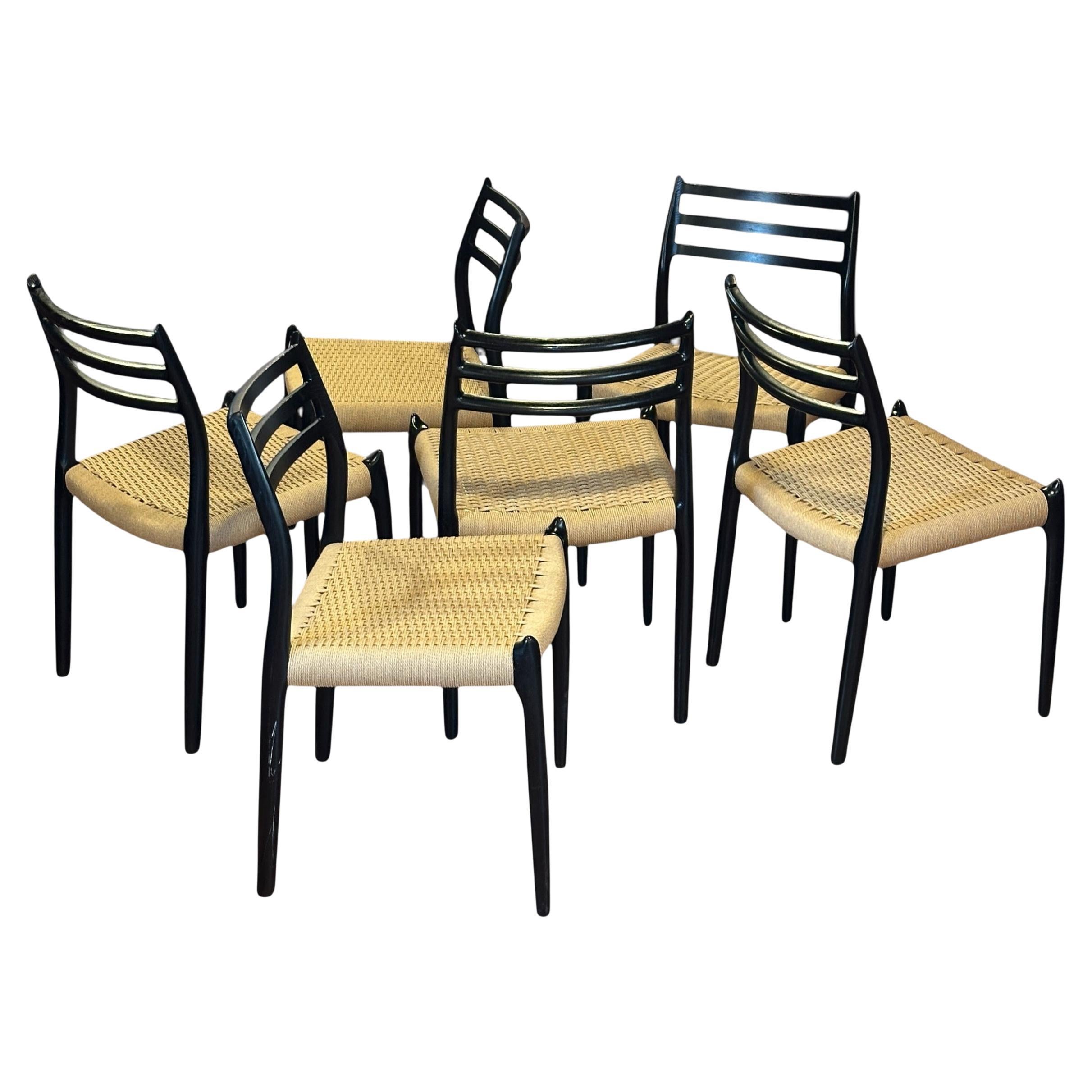 Set of 6 Møller 78 Dining Chairs by N.O. Møller