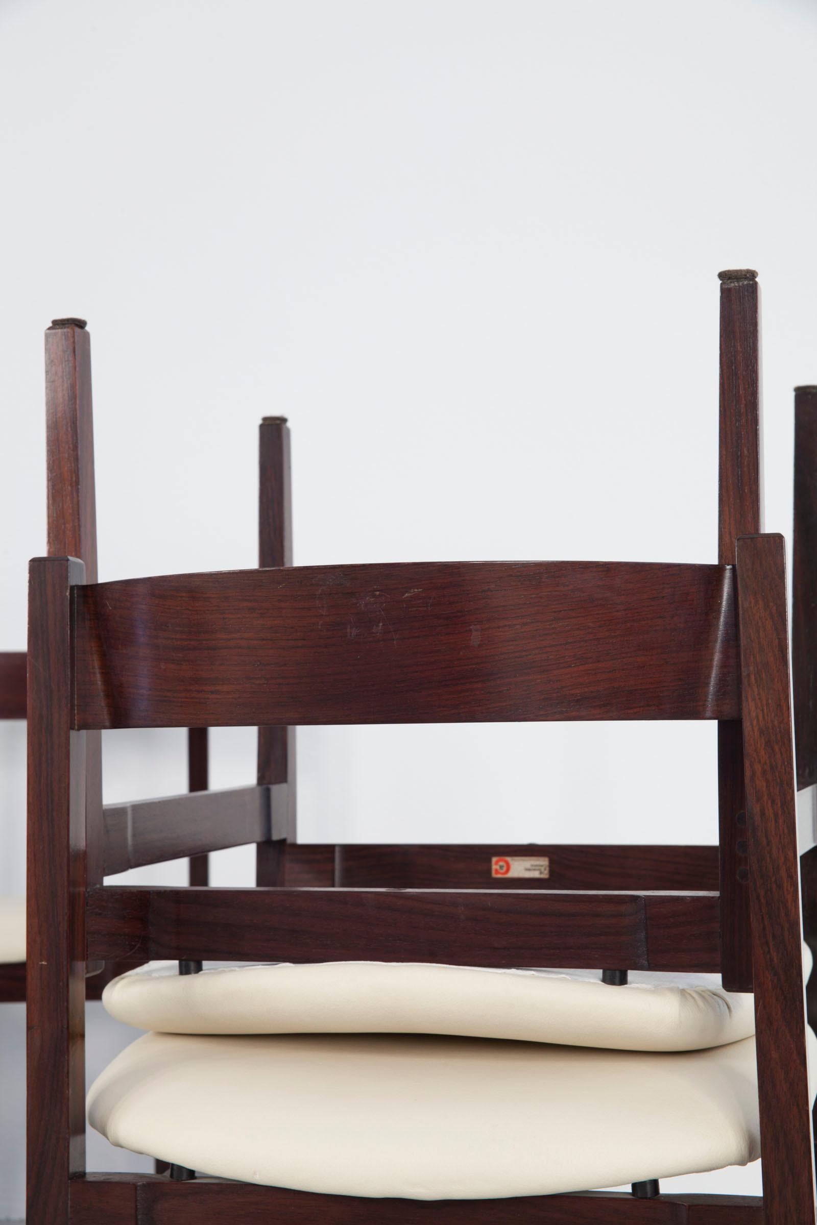 Satz von 6 Esszimmerstühlen „Modell 101“, entworfen von Gianfranco Frattini im Angebot 5
