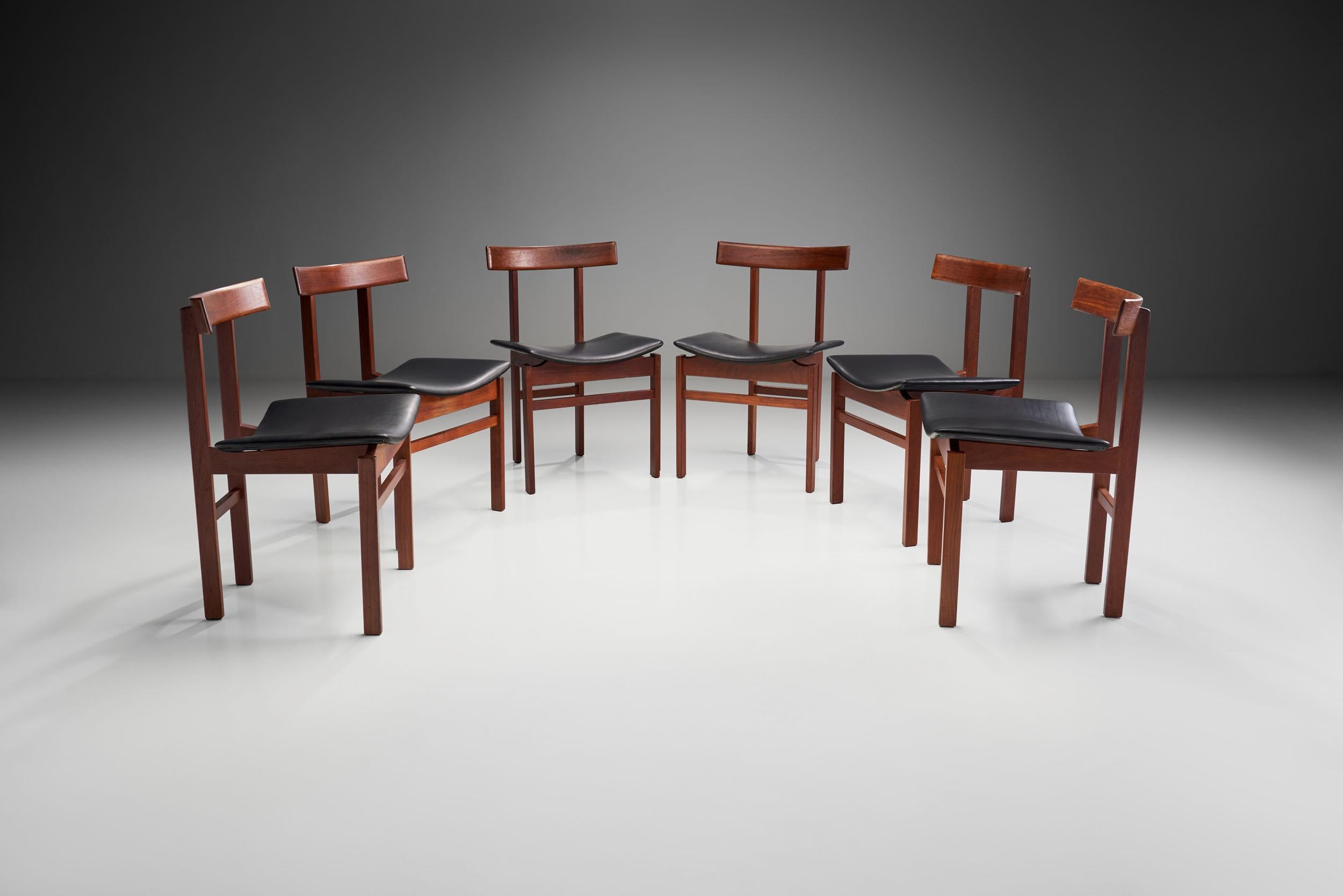 Set of 6 “Model 193” Dining Chairs by Inger Klingenberg, Denmark 1960s In Good Condition For Sale In Utrecht, NL