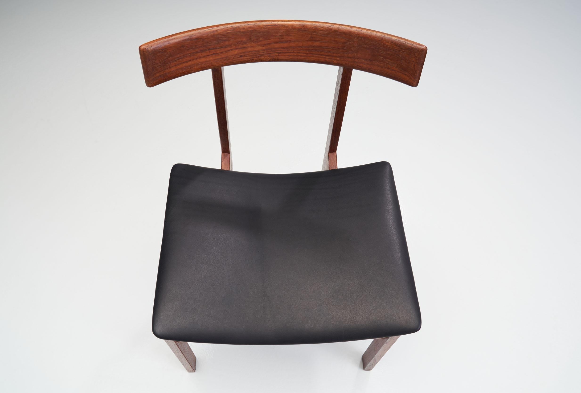 Ensemble de 6 chaises de salle à manger modèle 193 par Inger Klingenberg, Danemark années 1960 en vente 2