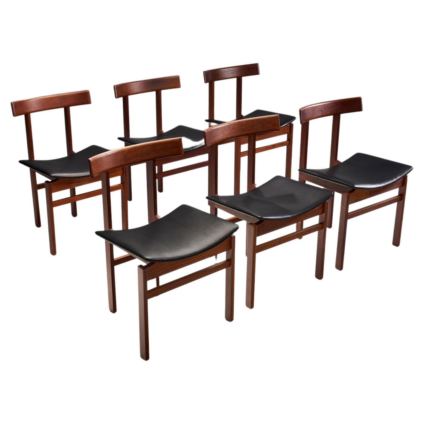 Ensemble de 6 chaises de salle à manger modèle 193 par Inger Klingenberg, Danemark années 1960 en vente