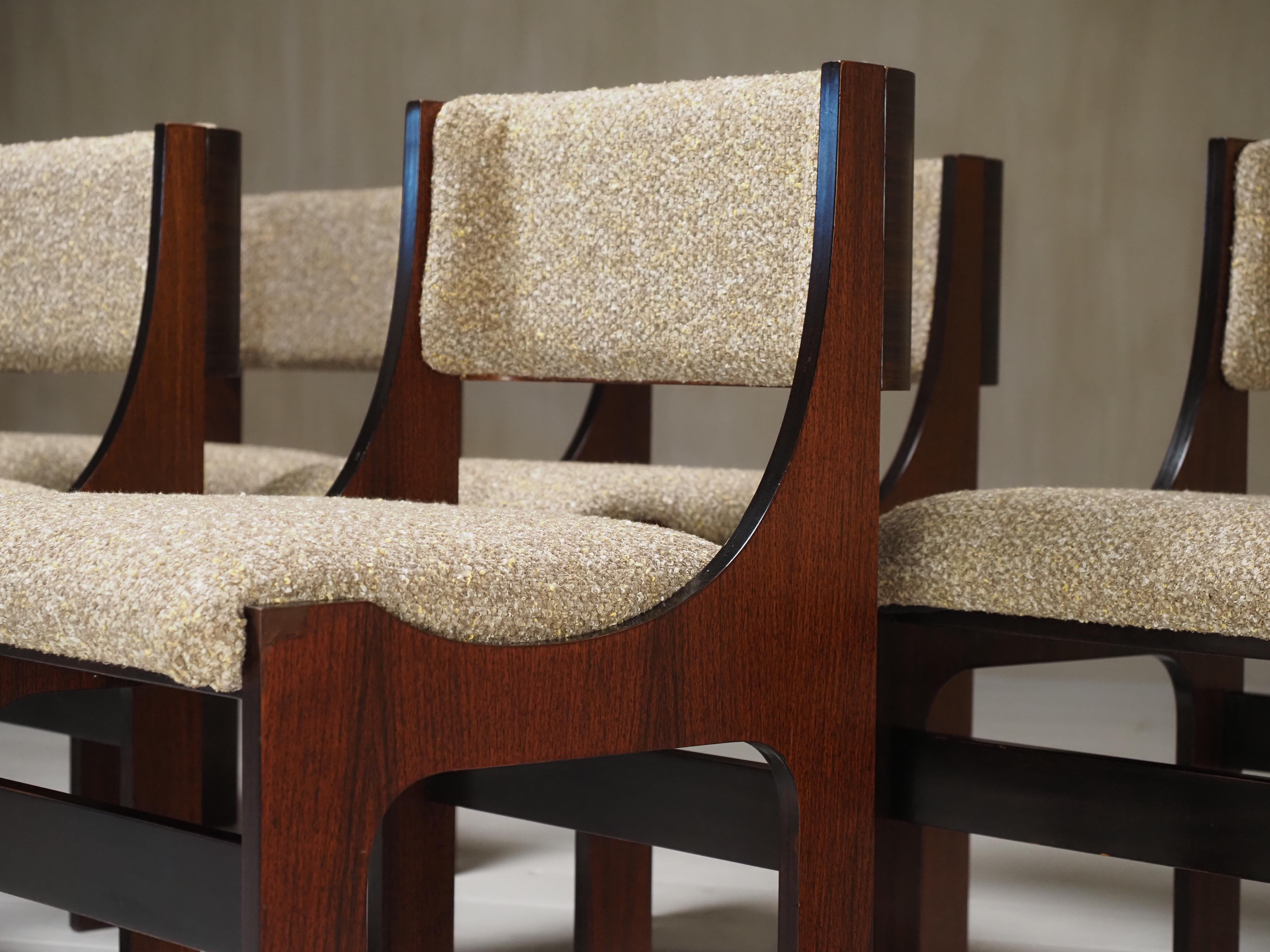Italian Set of 6 model “273” chairs by Franco Asnaghi for Asnaghi, Italy 1966 For Sale