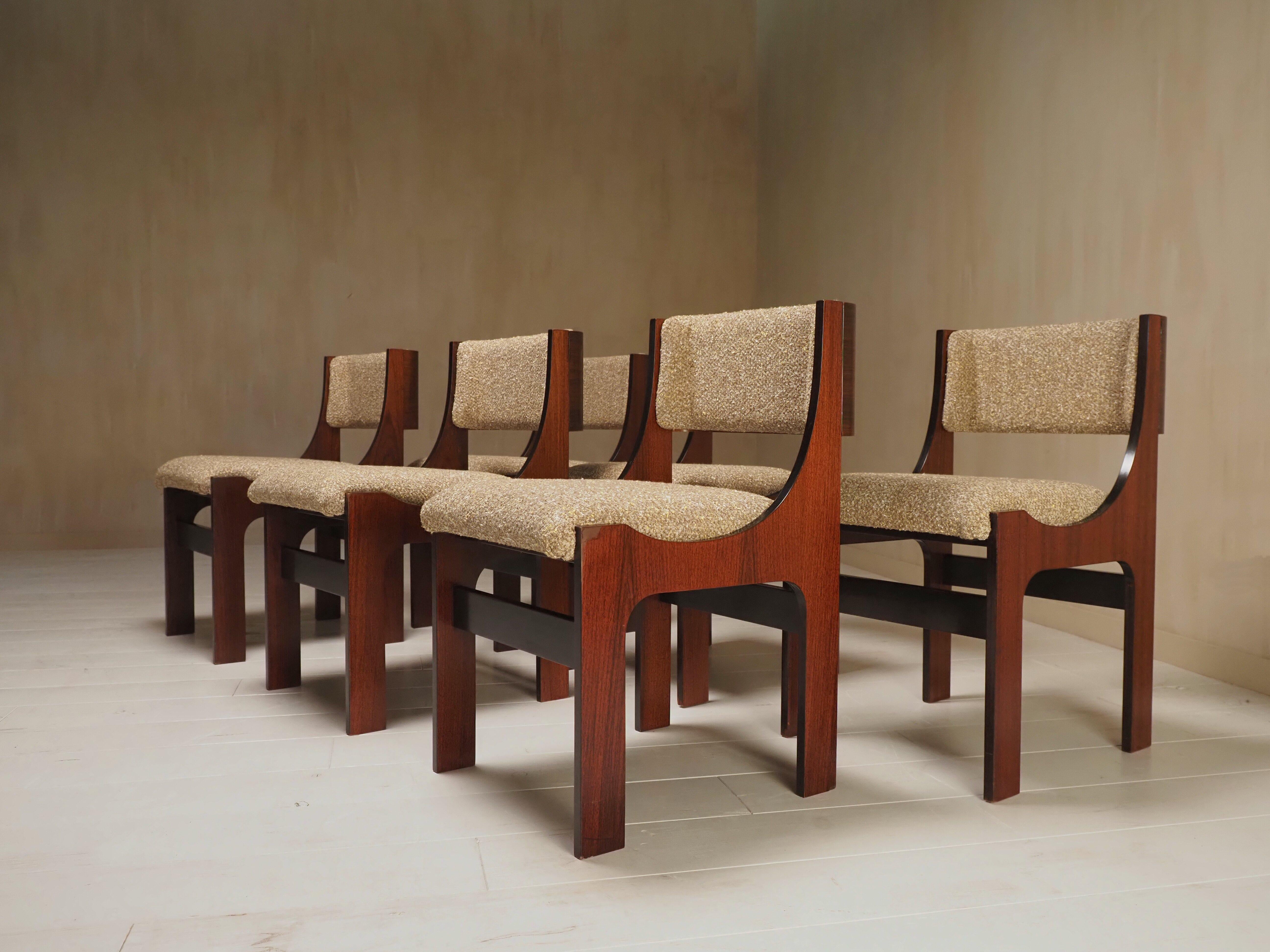 Mid-20th Century Set of 6 model “273” chairs by Franco Asnaghi for Asnaghi, Italy 1966 For Sale