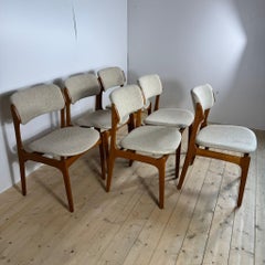 Juego de 6 sillas modelo 49, Erik Buch para O.D. Møbler, Dinamarca 1960