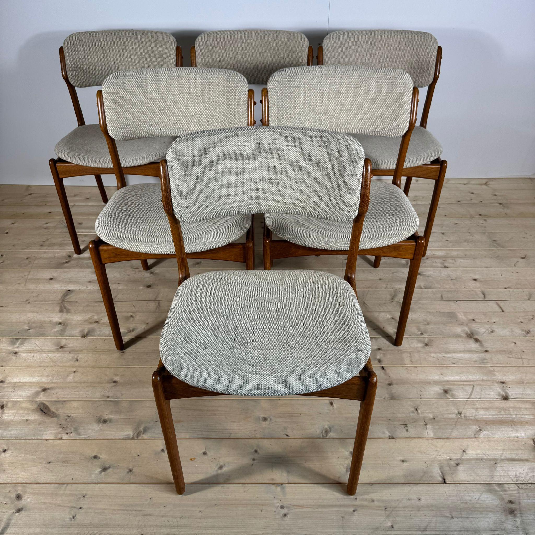 Satz von 6 Stühlen Modell 49, Erik Buch für O.D. Møbler, Dänemark 1960 im Angebot 1