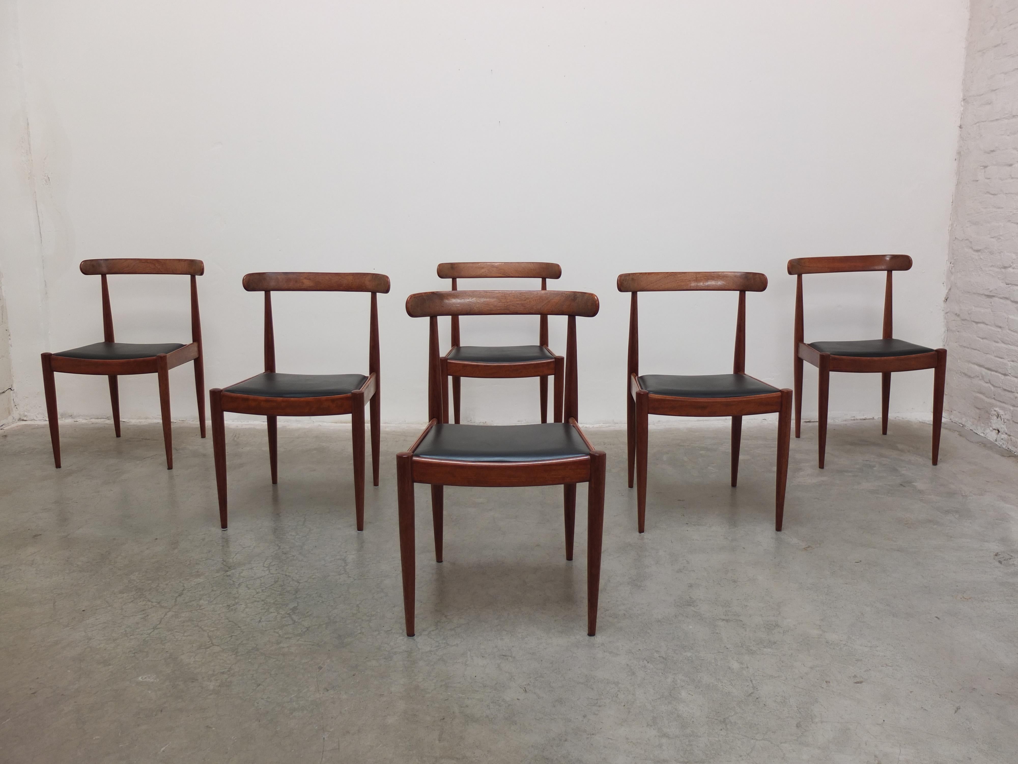 Mid-Century Modern Set of 6 'Model 500' Chairs by Alfred Hendrickx for Belform, 1960s