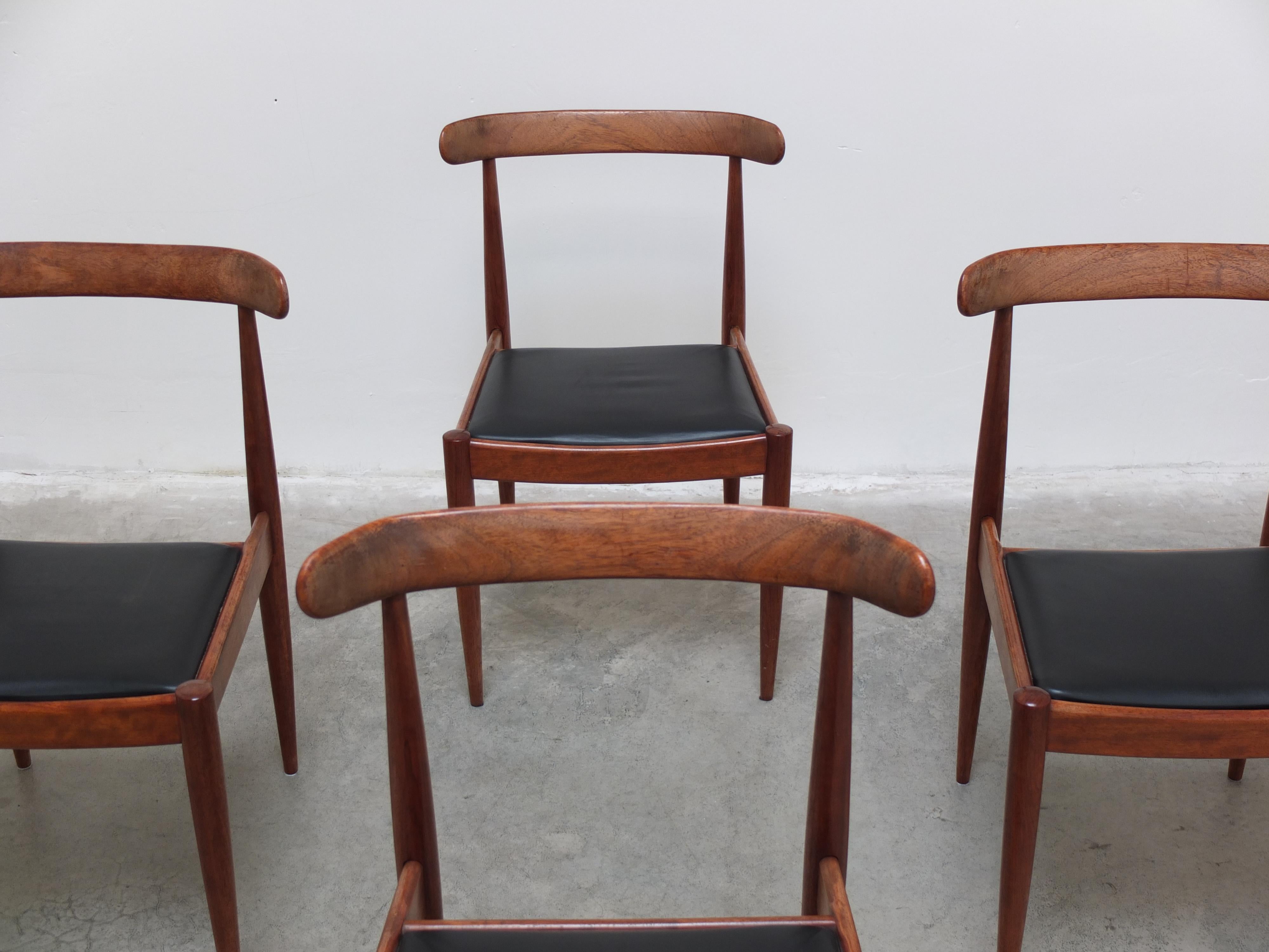 Faux Leather Set of 6 'Model 500' Chairs by Alfred Hendrickx for Belform, 1960s