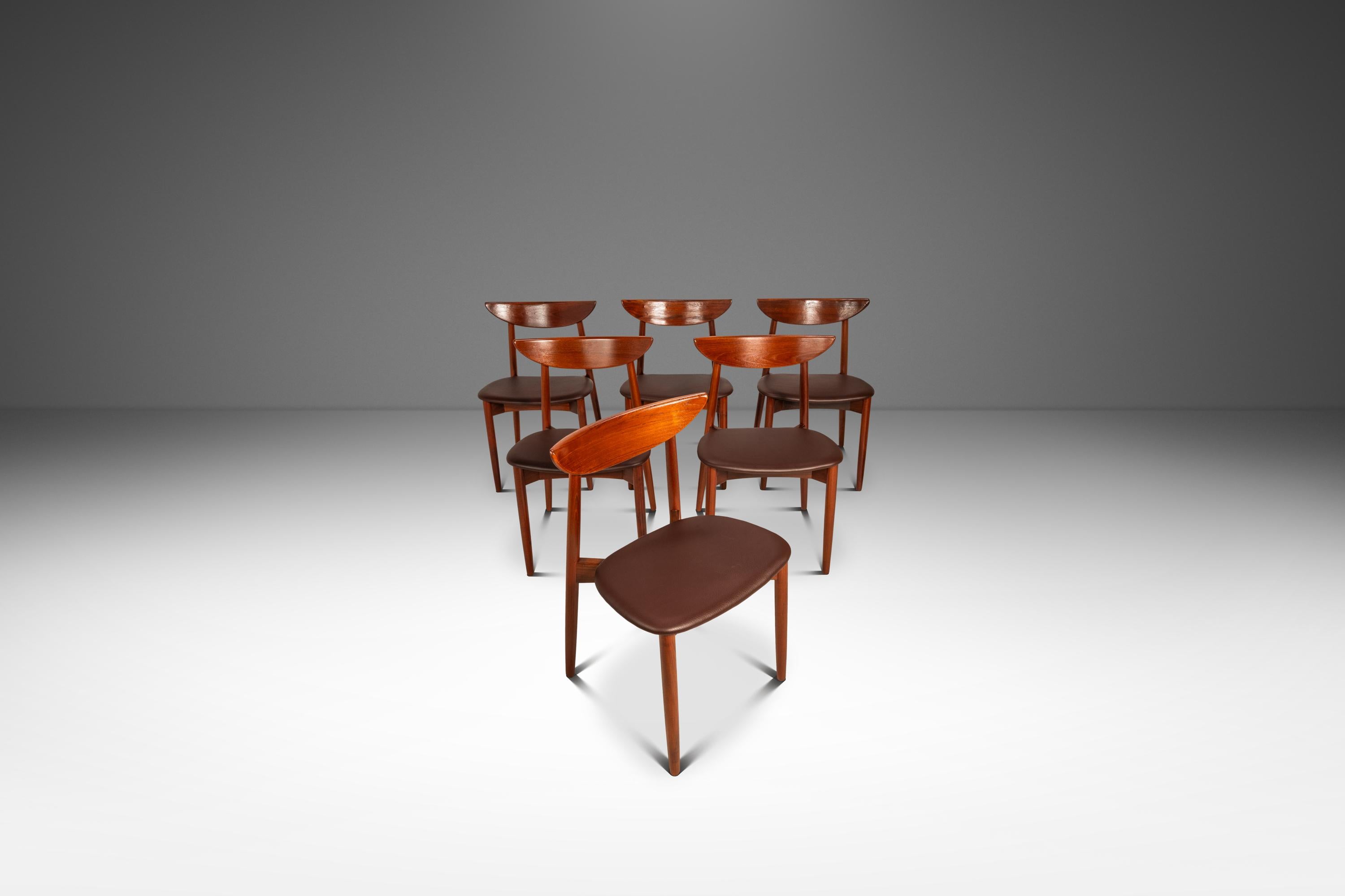 Set of 6 Model 58 Chairs, Harry Østergaard, Randers Møbelfabrik, Denmark, 1960s For Sale