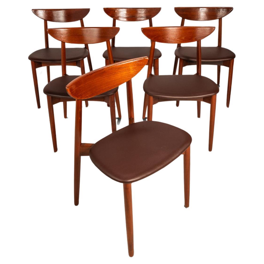 Set di 6 sedie Model 58, Harry Østergaard, Randers Møbelfabrik, Danimarca, anni '60 in vendita