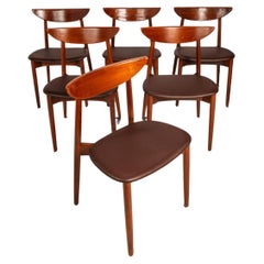 Set of 6 Model 58 Chairs, Harry Østergaard, Randers Møbelfabrik, Denmark, 1960s