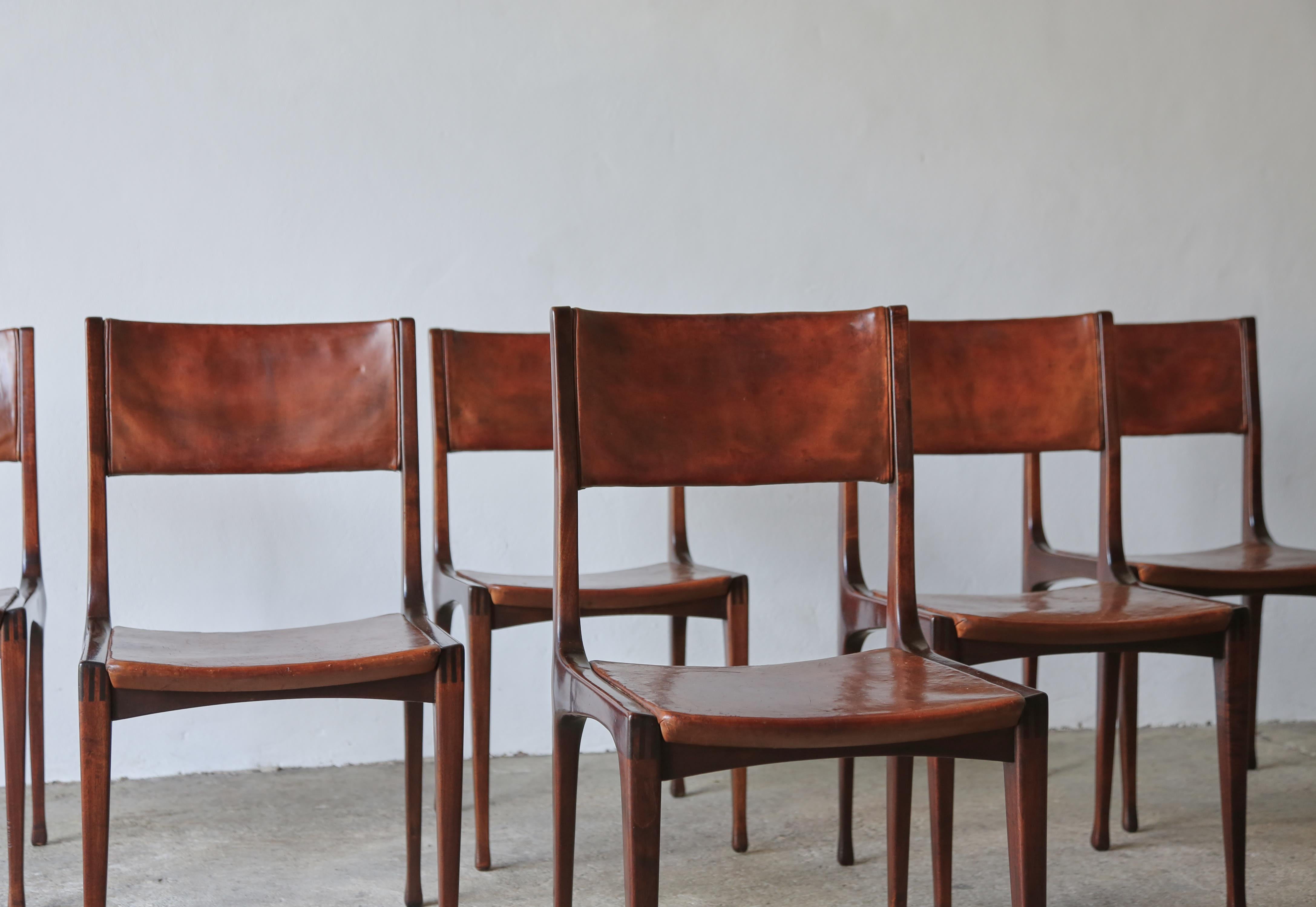 Set of 6 Model 693 Chairs by Carlo de Carli for Cassina, Italy, 1950s For Sale 2
