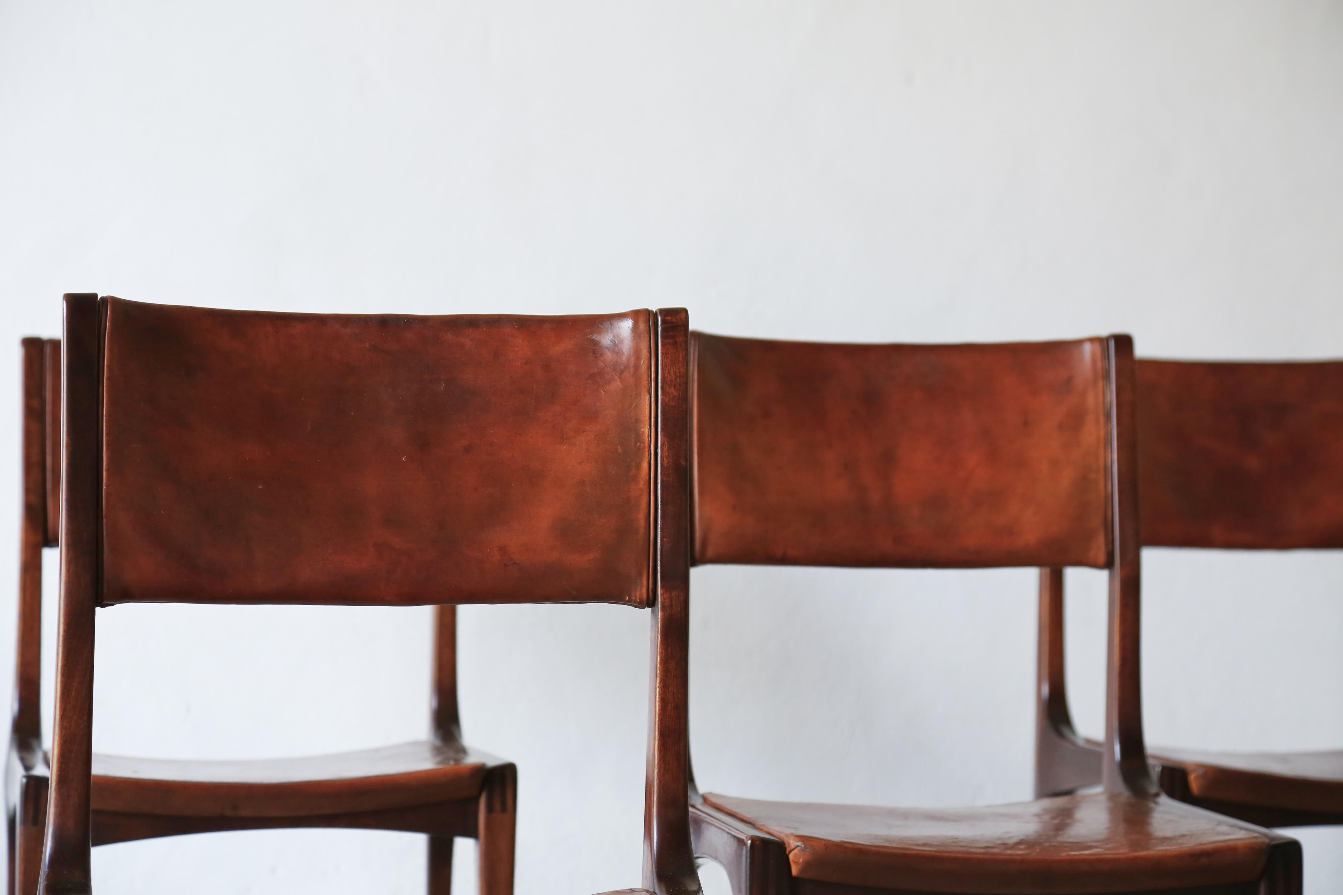 Set of 6 Model 693 Chairs by Carlo de Carli for Cassina, Italy, 1950s For Sale 3