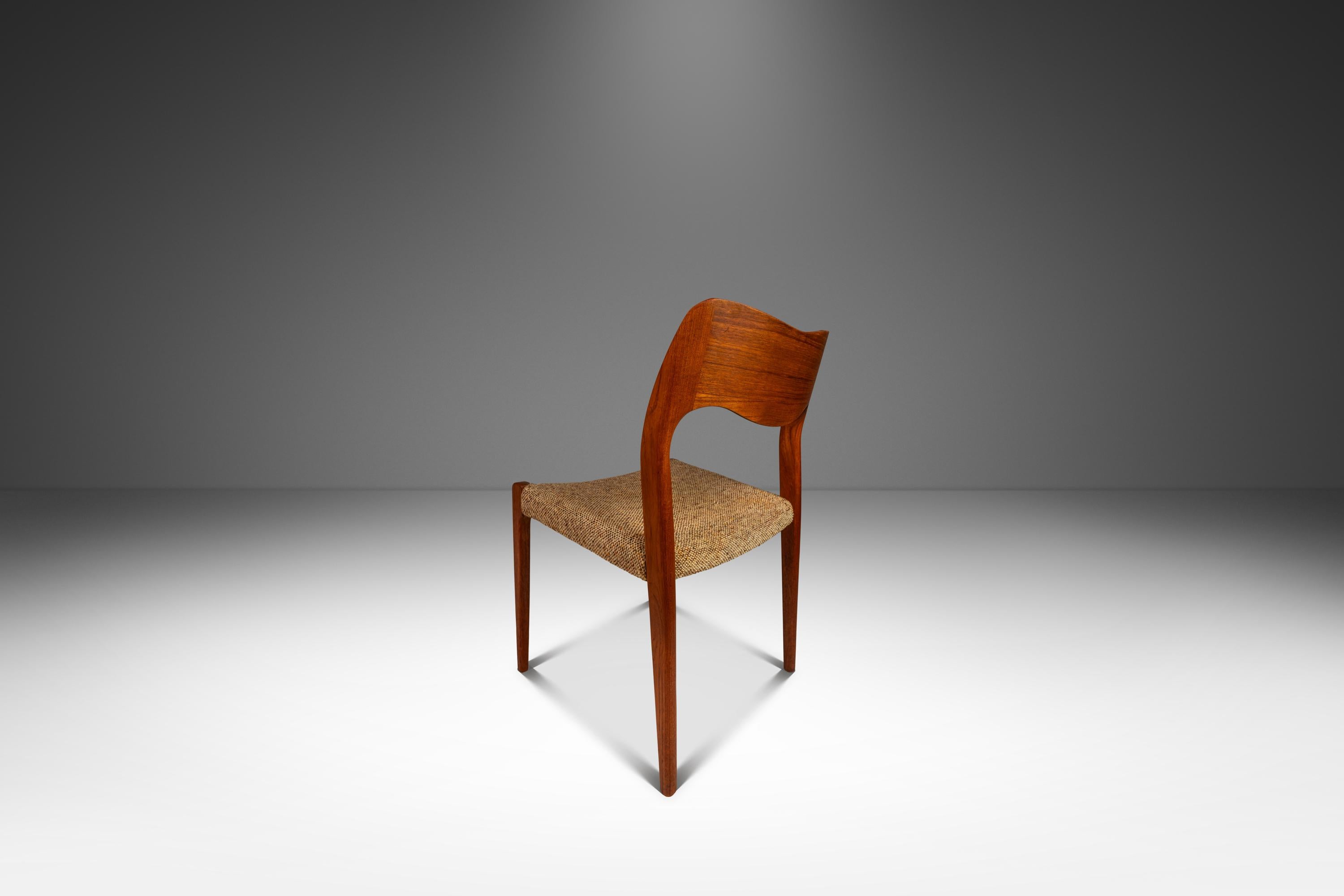 Danois Ensemble de 6 chaises modèle #71, Niels Møller, J.L.A. Møllers Møbelfabrik, Danemark, 1960 en vente