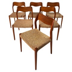 Satz von 6 Stühlen Modell #71, Niels Møller, J.L. Møllers Møbelfabrik, Dänemark, 1960
