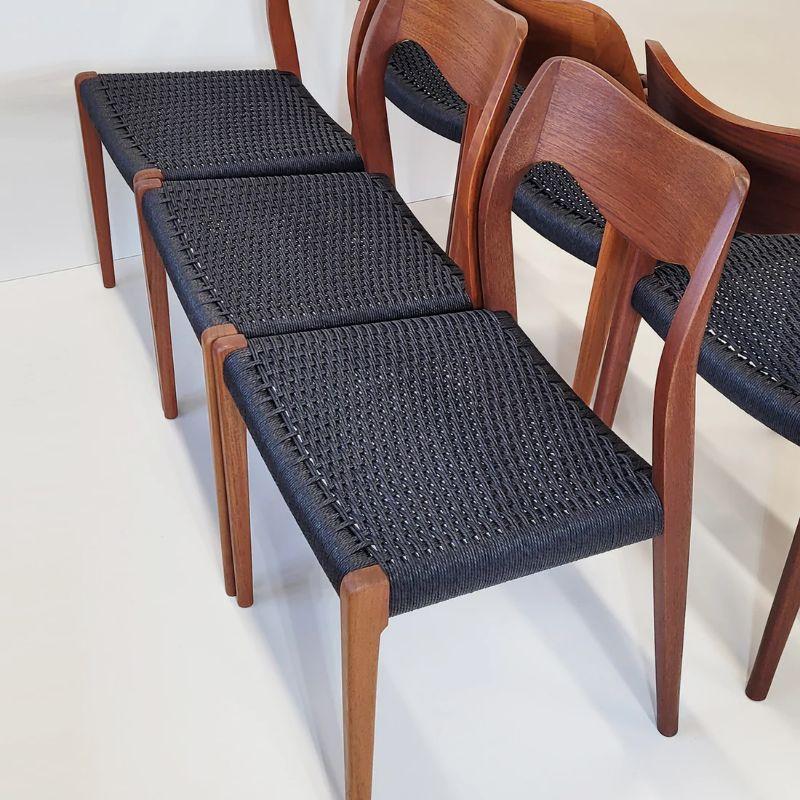 Set of 5 Model 71 Dining Chairs by Niels Otto Mølle In Good Condition For Sale In Warminster, GB