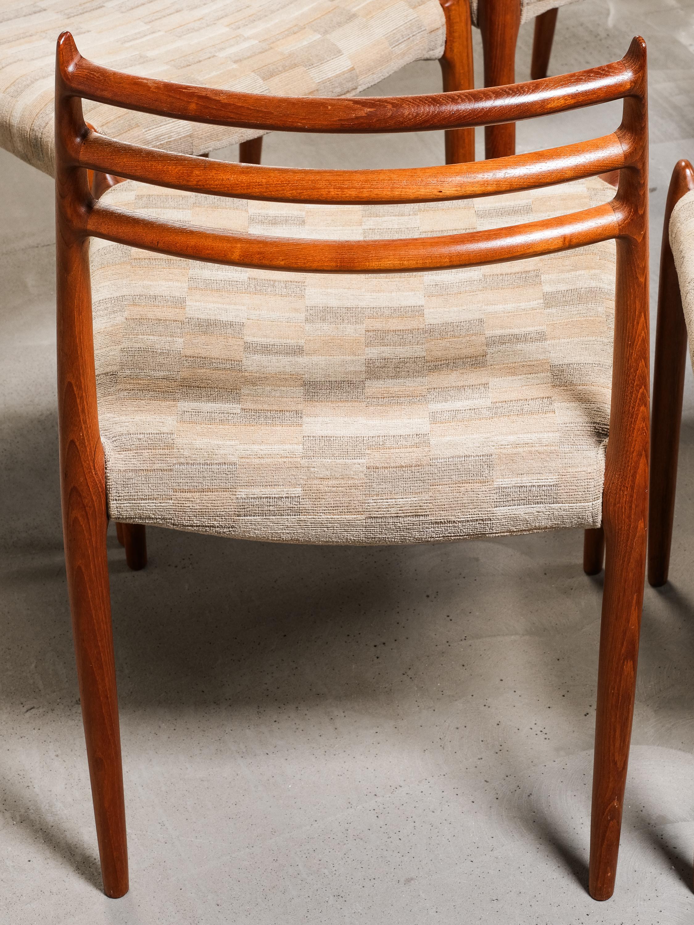 Set di 6 sedie da pranzo in teak Model 78 di Niels O. Møller, Danimarca, anni '60 in vendita 7
