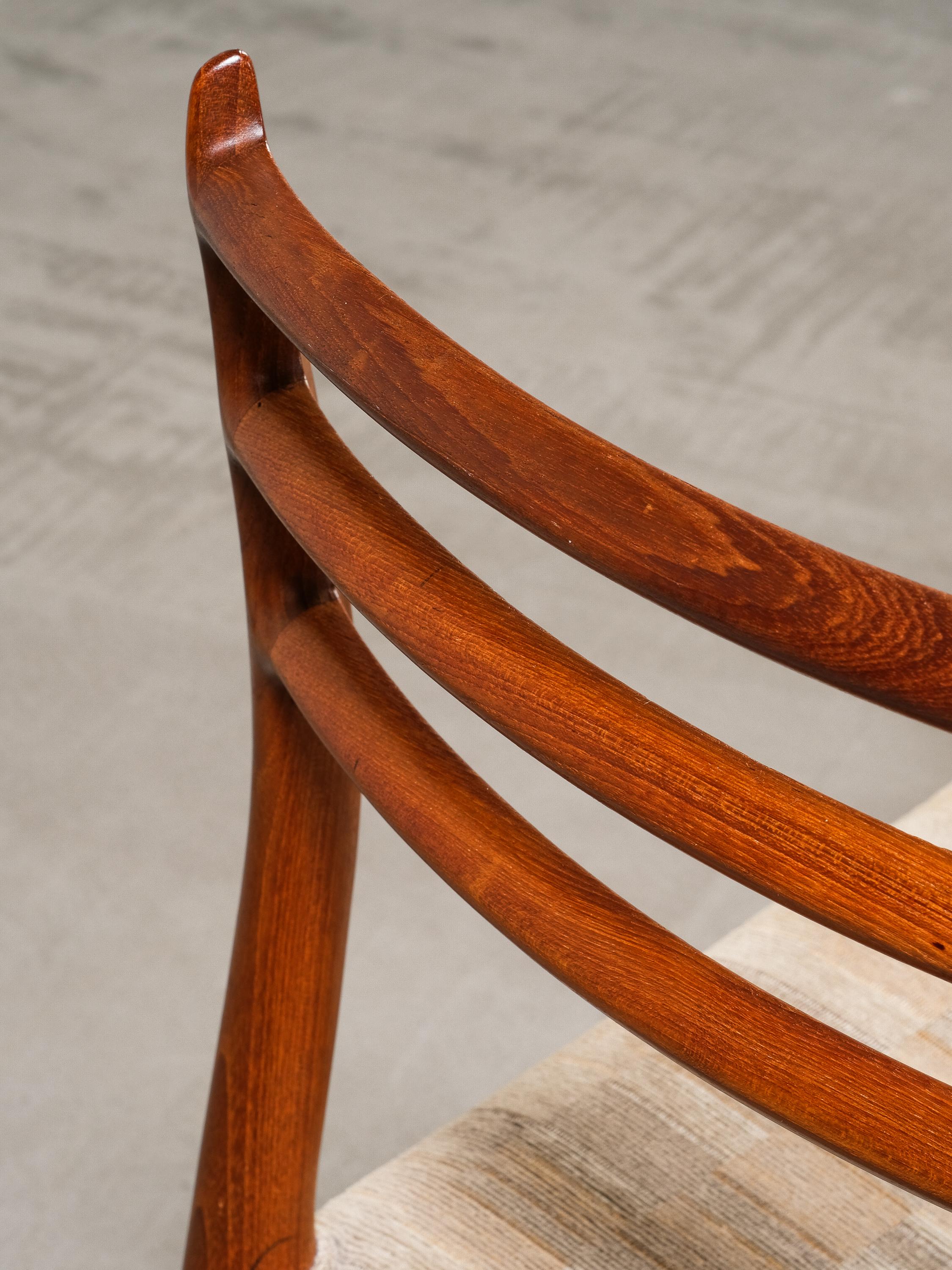 Set di 6 sedie da pranzo in teak Model 78 di Niels O. Møller, Danimarca, anni '60 in vendita 8