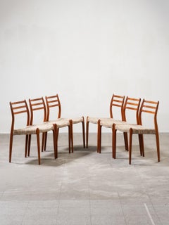Set of 6 Model 78 Teak Dining Chairs by Niels O. Møller, Denmark, 1960s