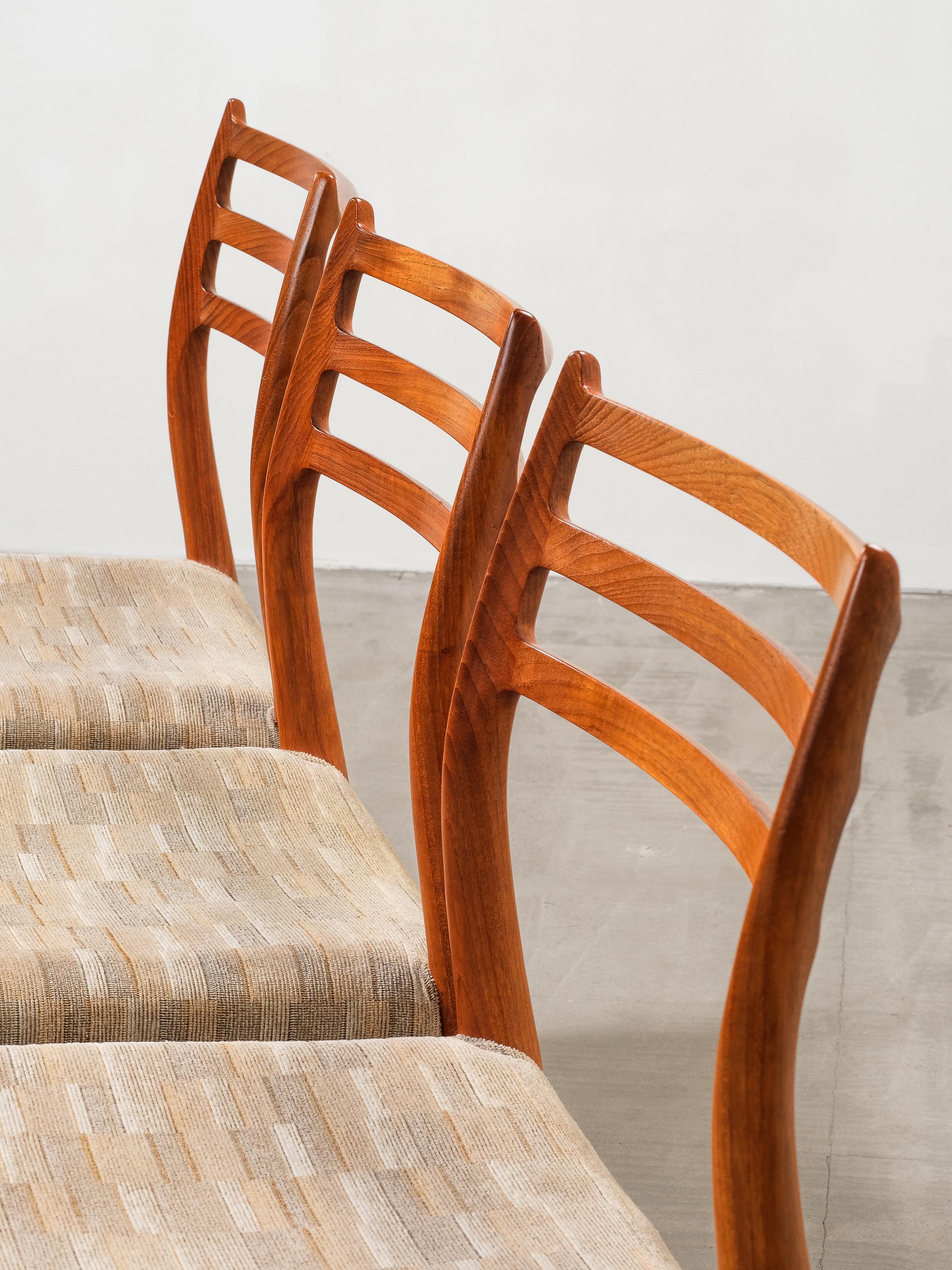 Set di 6 sedie da pranzo in teak Model 78 di Niels O. Møller, Danimarca, anni '60 in vendita 1