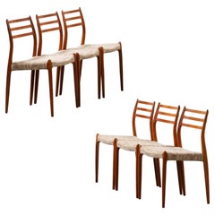 6 Esszimmerstühle Model 78 aus Teakholz von Niels O. Møller, Dänemark, 1960er Jahre