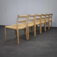 Set of 6 model 84 Dining Chairs by Niels Otto Møller, 1970s