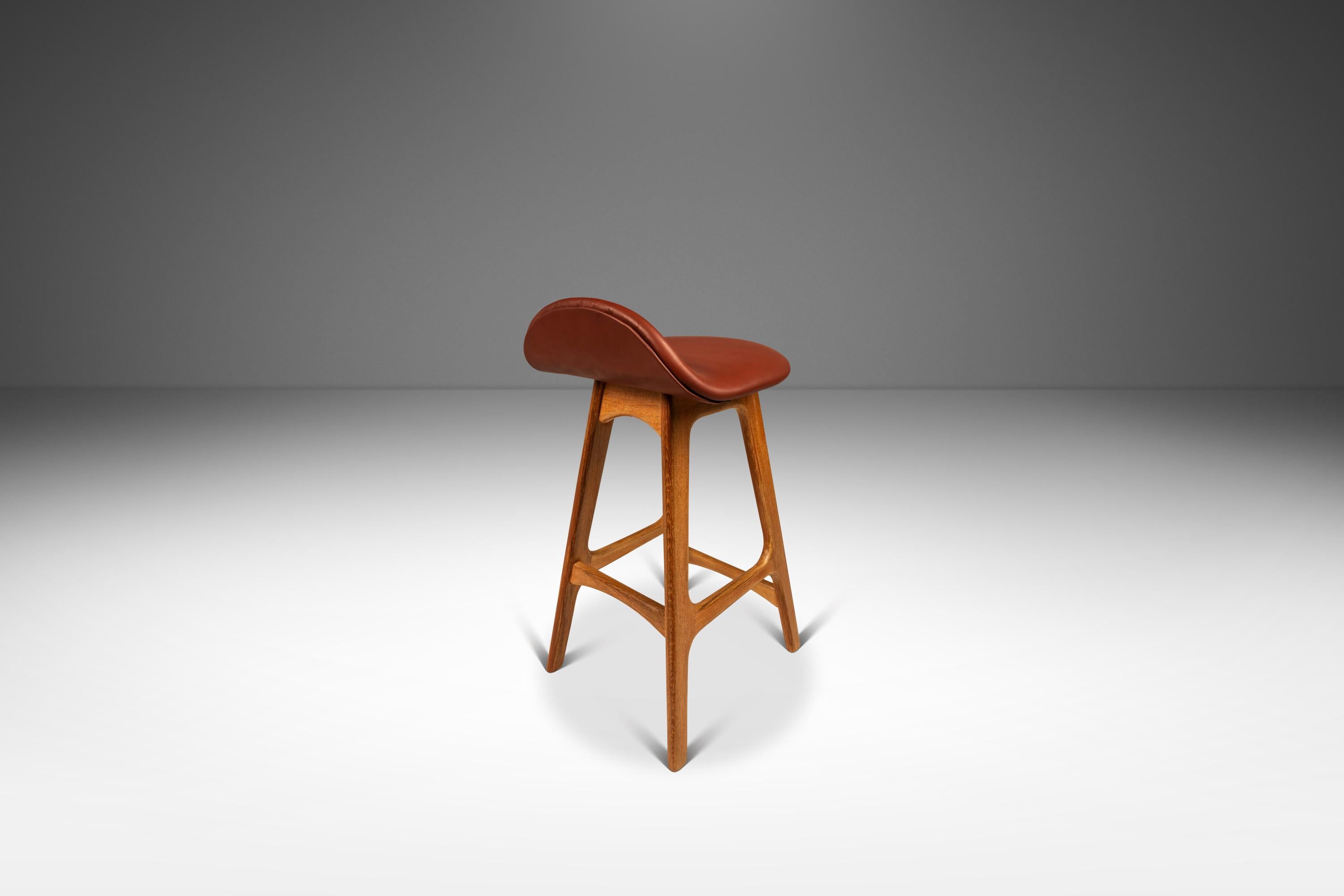 Set of 6 Model OD-61 Bar Stools for Erik Buch for O.D. Mobler, Denmark, 1960's 1