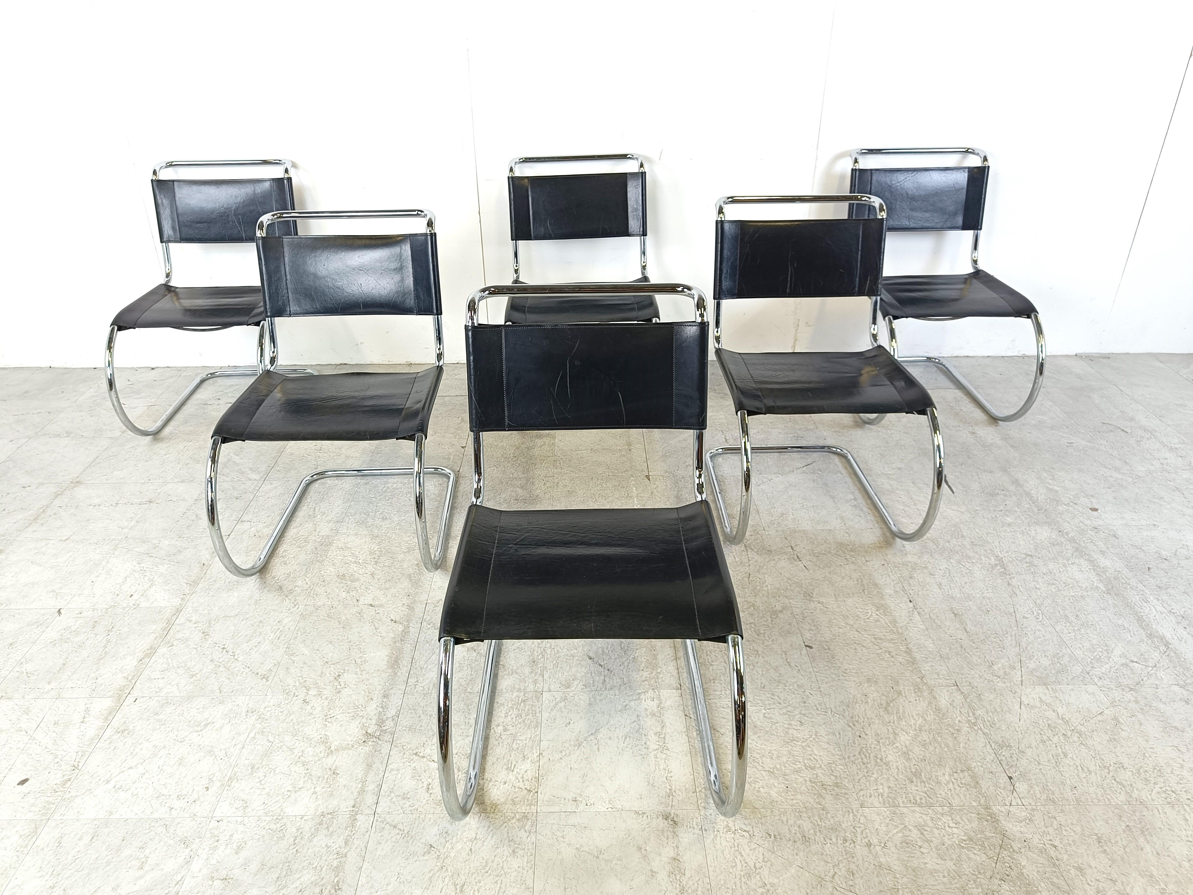 Bauhaus Set of 6 Model S533 Chairs by Mies van der Rohe for Thonet, 1970s, Set of 6