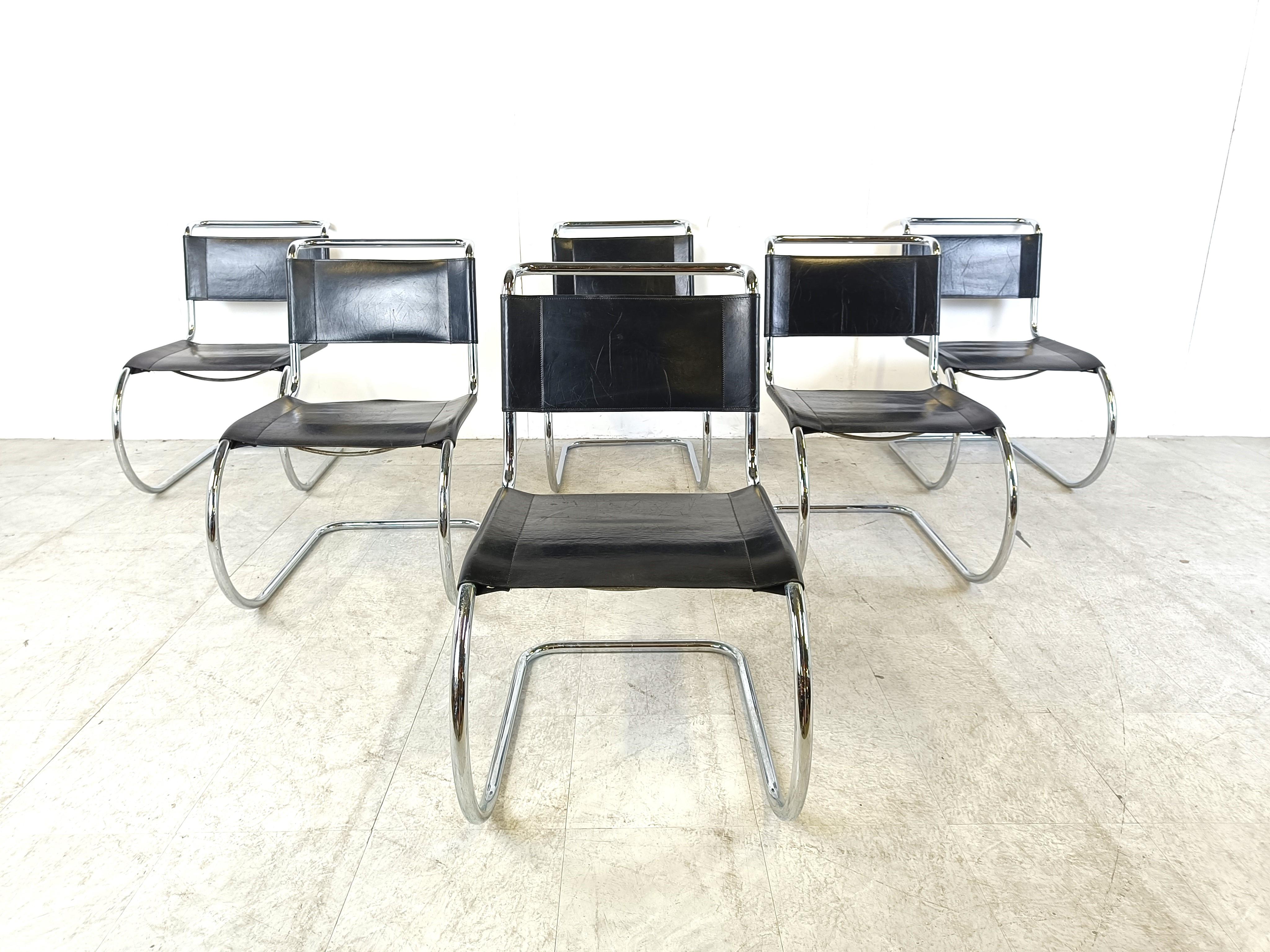 Austrian Set of 6 Model S533 Chairs by Mies van der Rohe for Thonet, 1970s, Set of 6