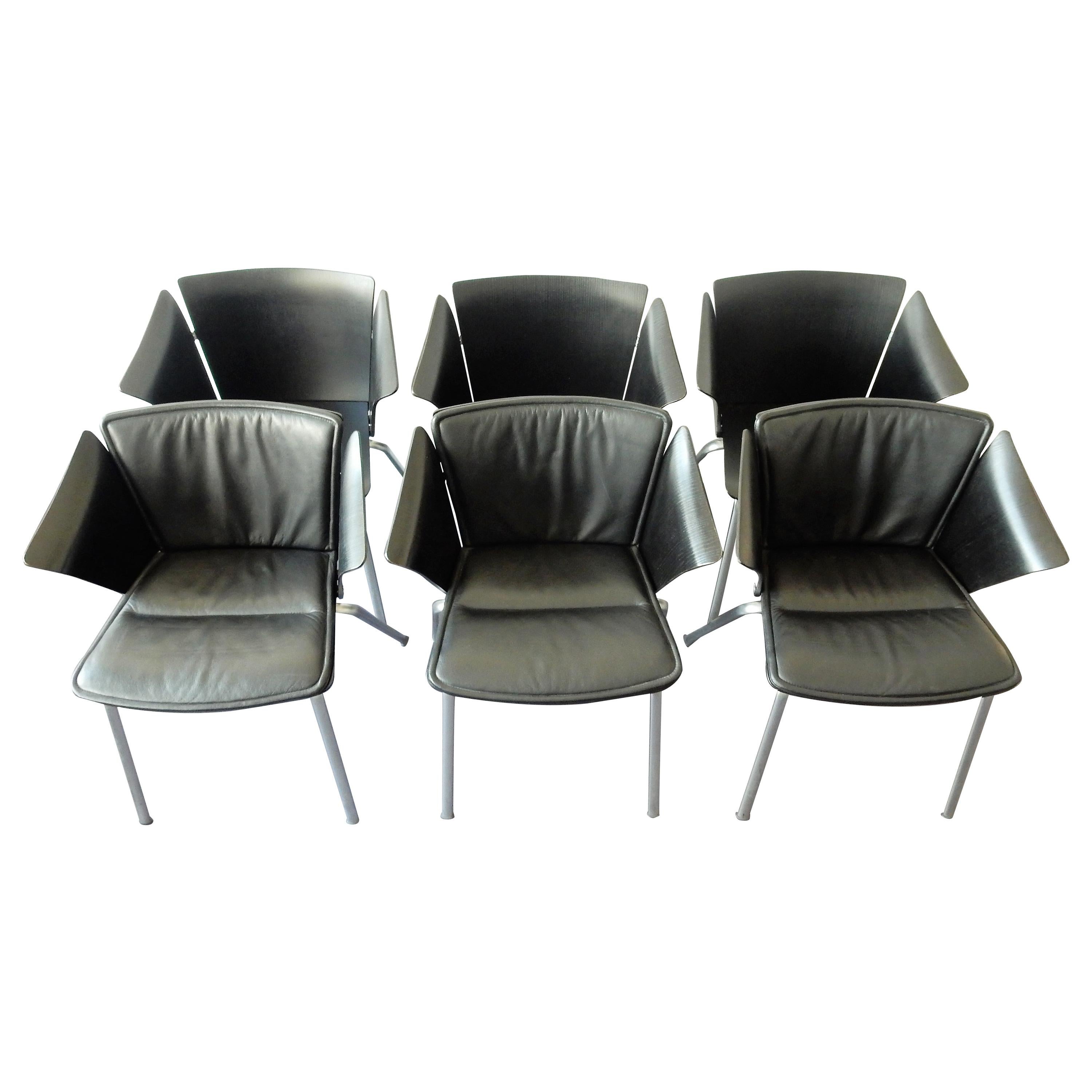 Set of 6 model 'VM3' Vico armchairs by Vico Magistretti for Fritz Hansen, 1990s