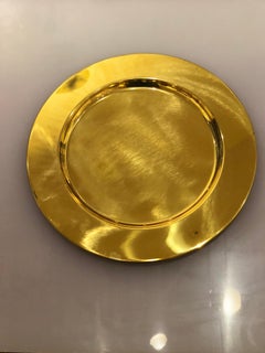 Set of 5 Modern Charger Plates in Brass Made in Denmark