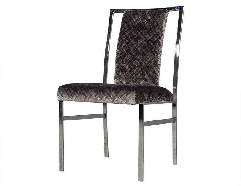 Set of Six Modern Chrome Dining Chairs at 1stDibs