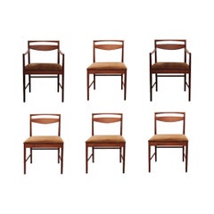 Retro Set of 6 Modern Danish Style Dining Chairs in the Style of Kofod-Larsen