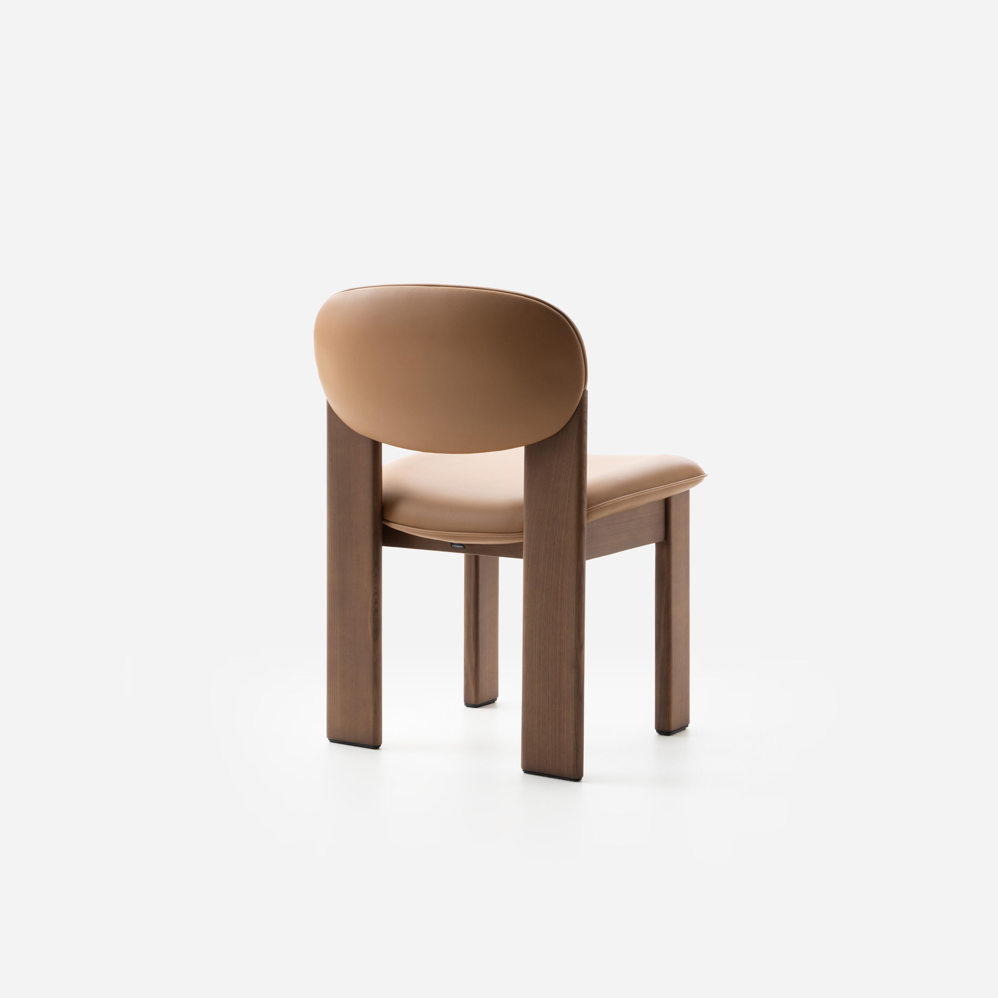 Set of 6 Modern Dining Archipen Chair in Natural Leather 
