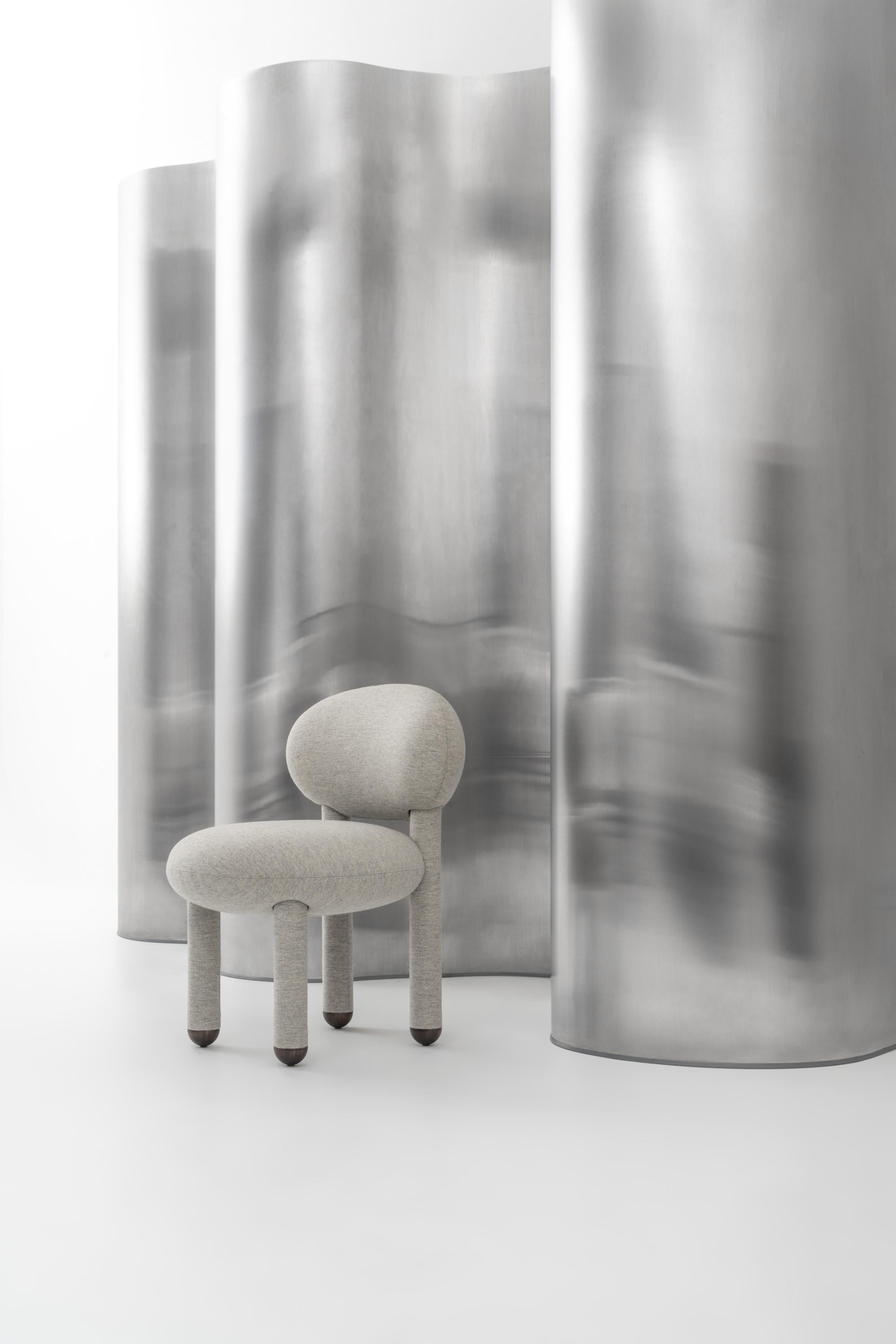 Lot de 6 chaises de salle à manger modernes Flock CS1 en polyester Baloo Boucle by NoOM en vente 11