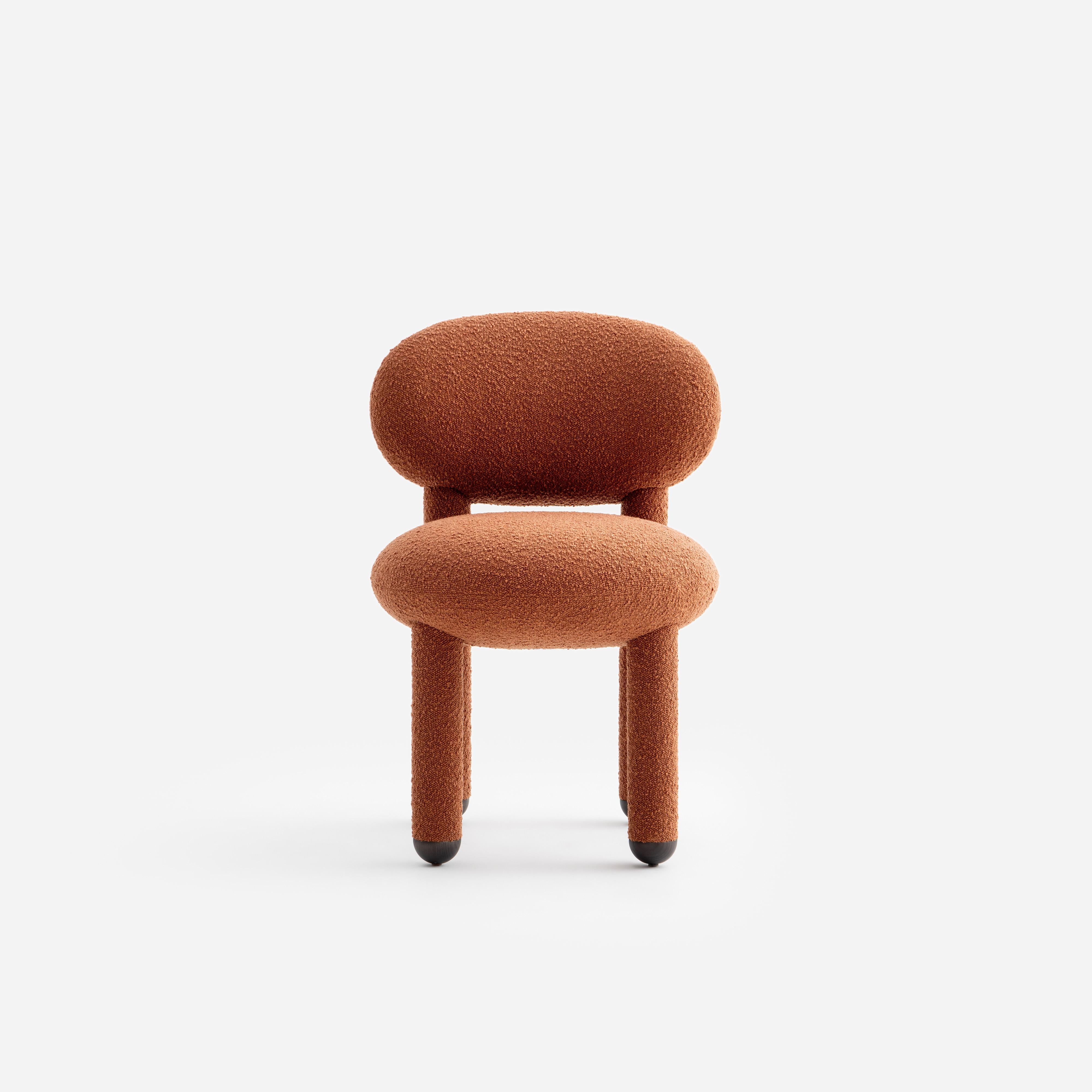 Ukrainien Lot de 6 chaises de salle à manger modernes Flock CS1 en polyester Baloo Boucle by NoOM en vente