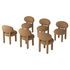 Lot de 6 chaises de salle à manger modernes Flock CS1 en polyester Baloo Boucle by NoOM