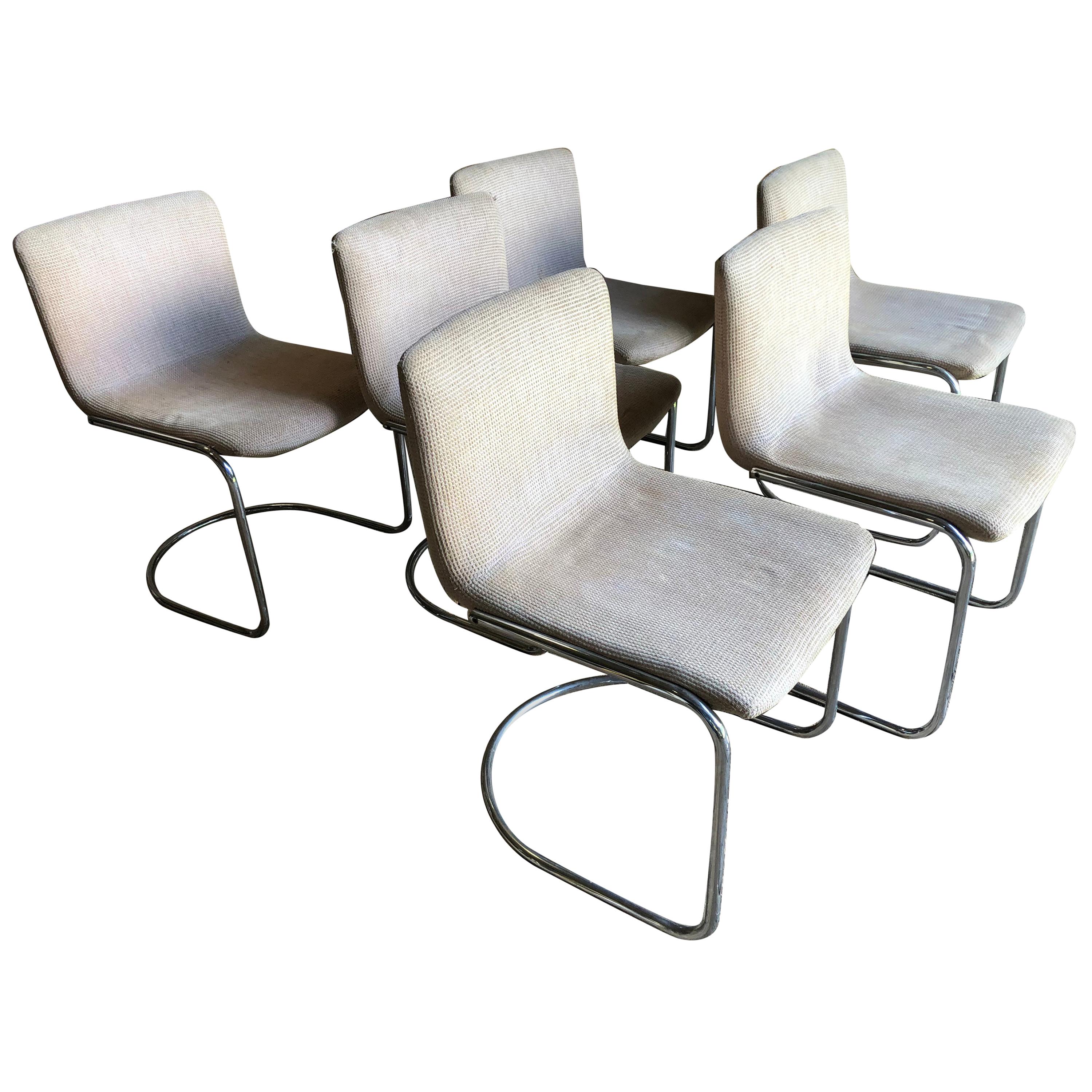 Set of 6 Modern Dining Chairs by Giovanni Offredi