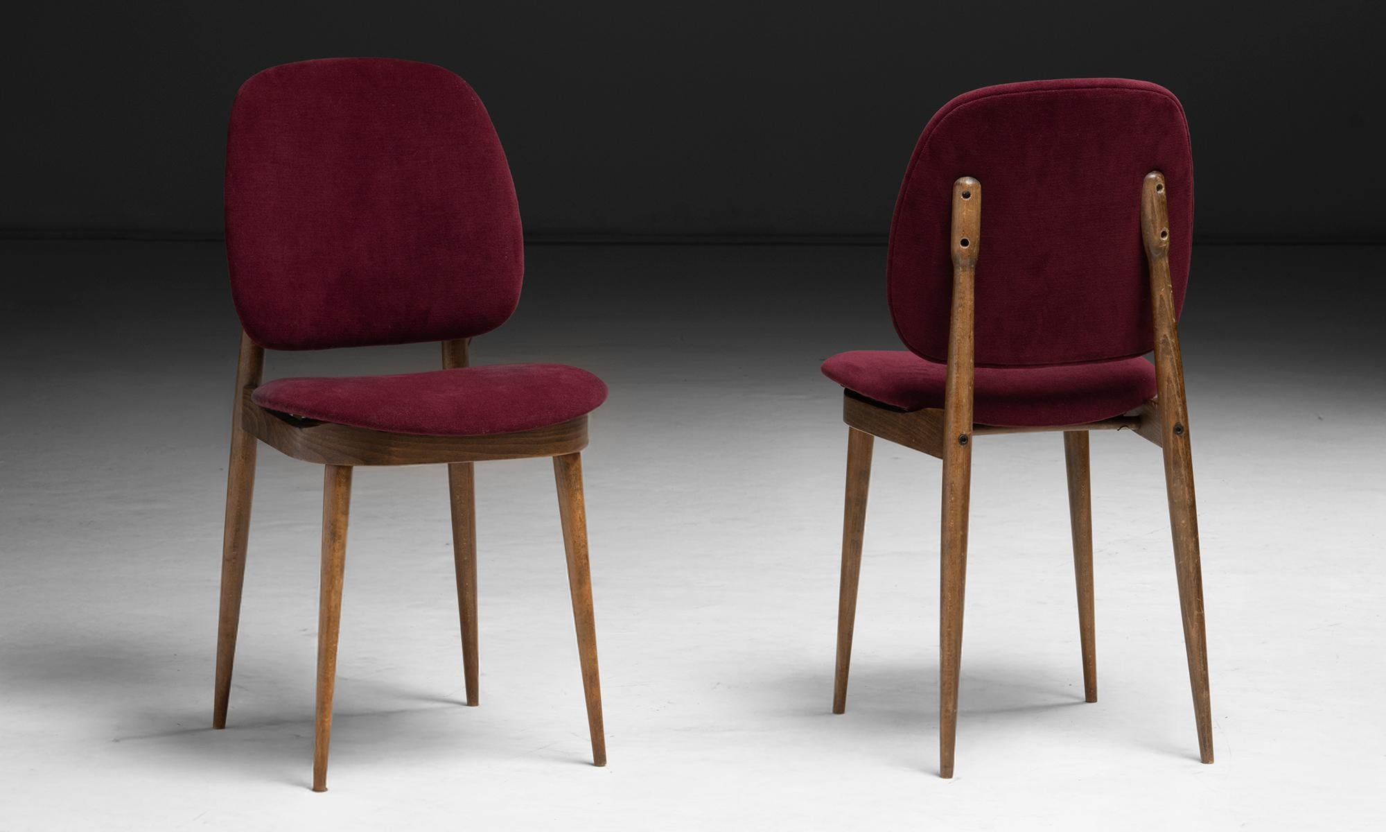 Metà XX secolo Set di (6) sedie da pranzo moderne Francia, 1960