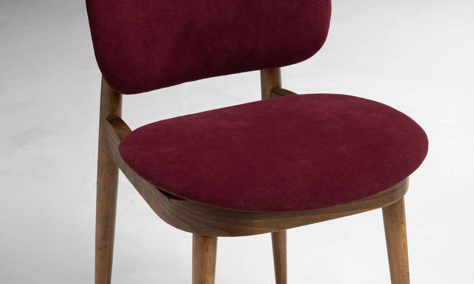 Tessuto Set di (6) sedie da pranzo moderne Francia, 1960