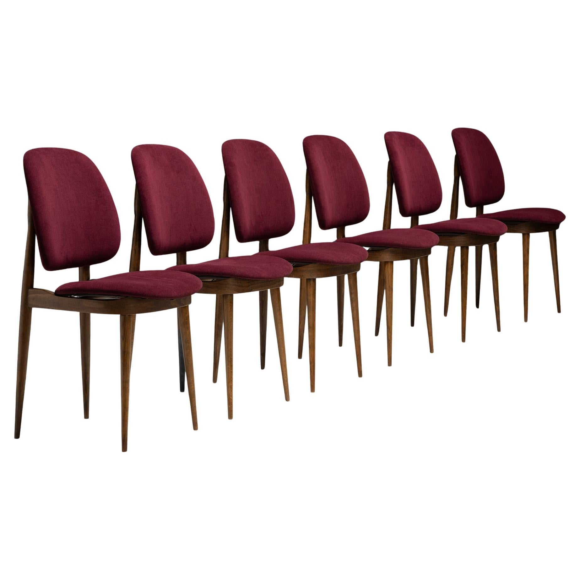 Set di (6) sedie da pranzo moderne Francia, 1960
