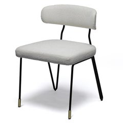 Set of 6 Modern Beige Dining Chairs by Duistt with Metal Base